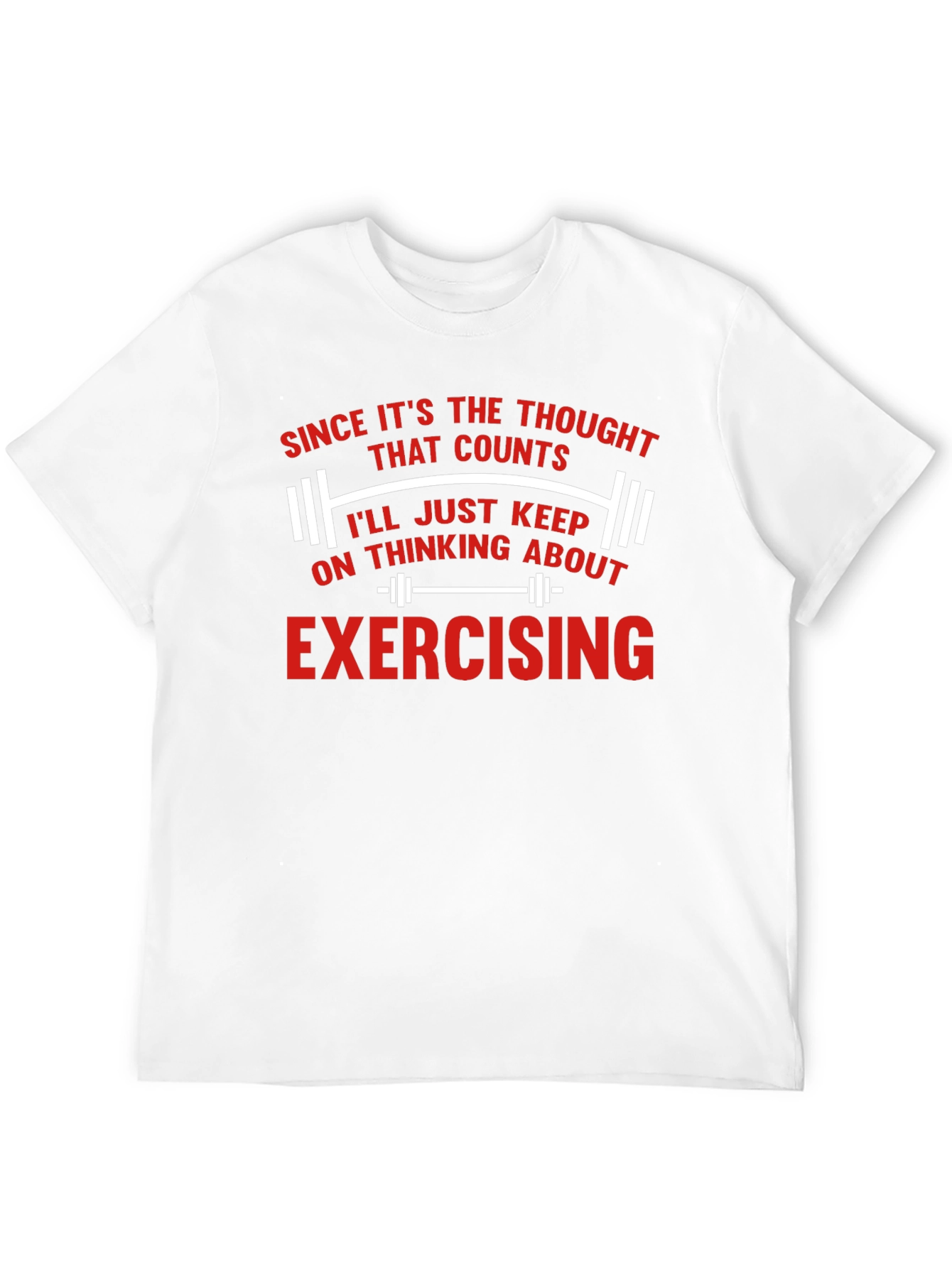 Funny Exercise Thought Counts Mens Black T-Shirt