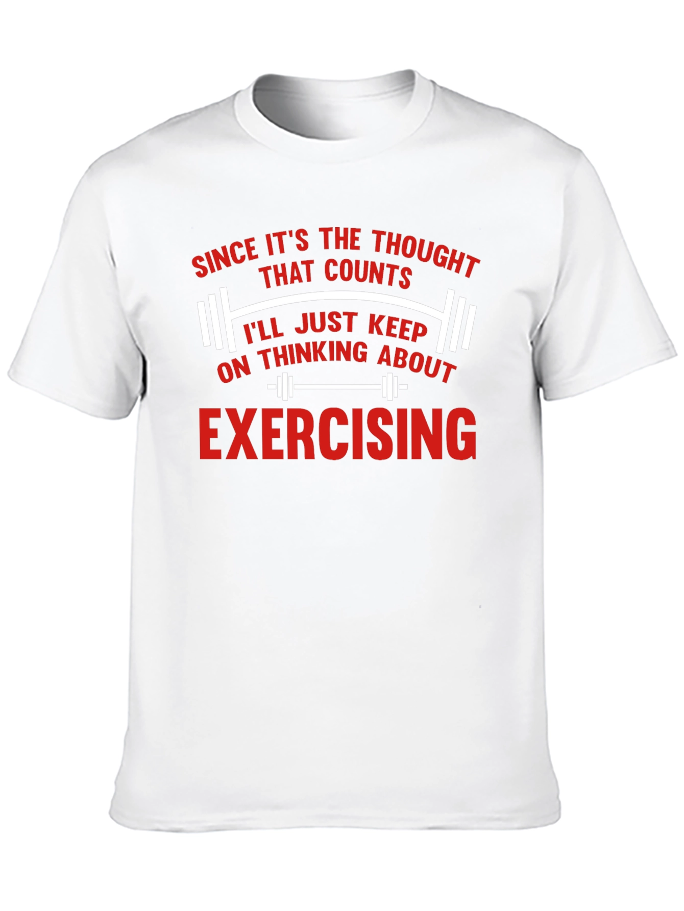 Funny Exercise Thought Counts Mens Black T-Shirt