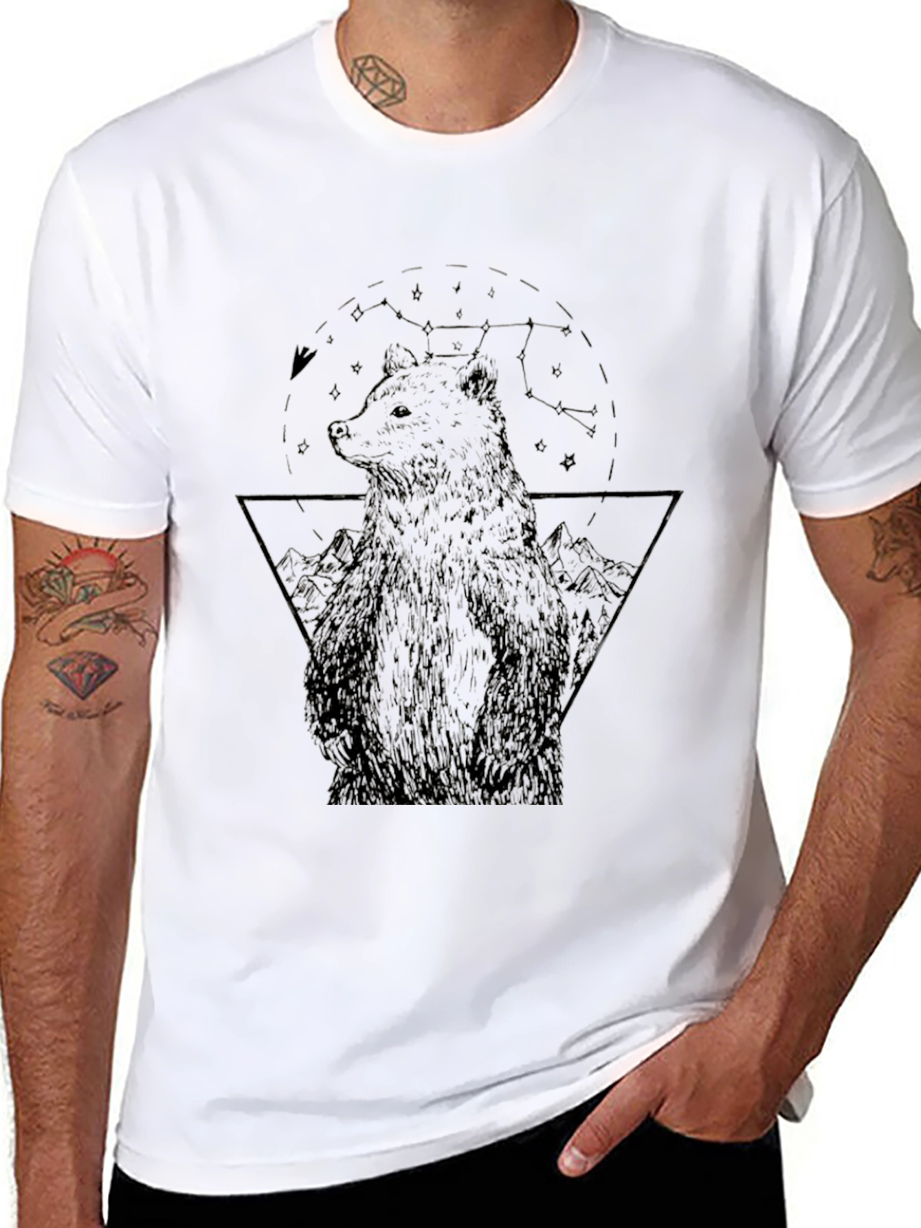 Bear Graphic Black T-Shirt