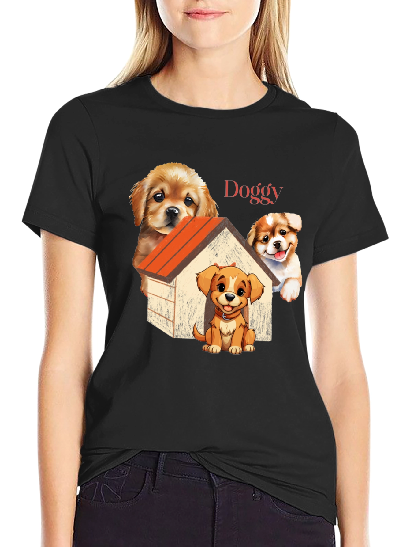 Cute Doggy T-Shirt: Cartoon Puppy Design
