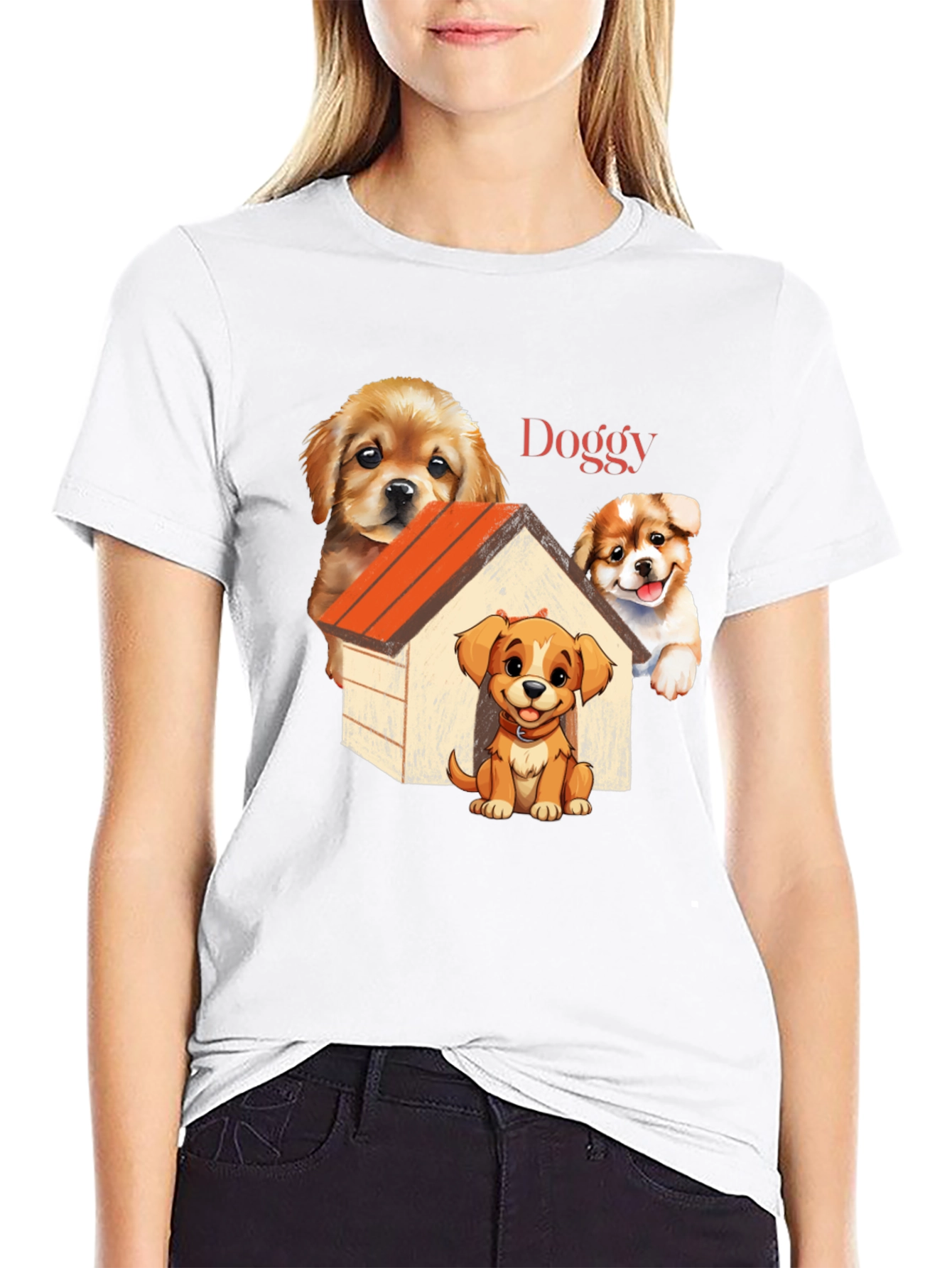 Cute Doggy T-Shirt: Cartoon Puppy Design
