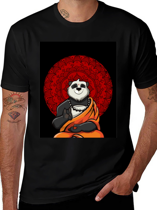 Meditating Panda Mandala T-Shirt - Relaxed Fit