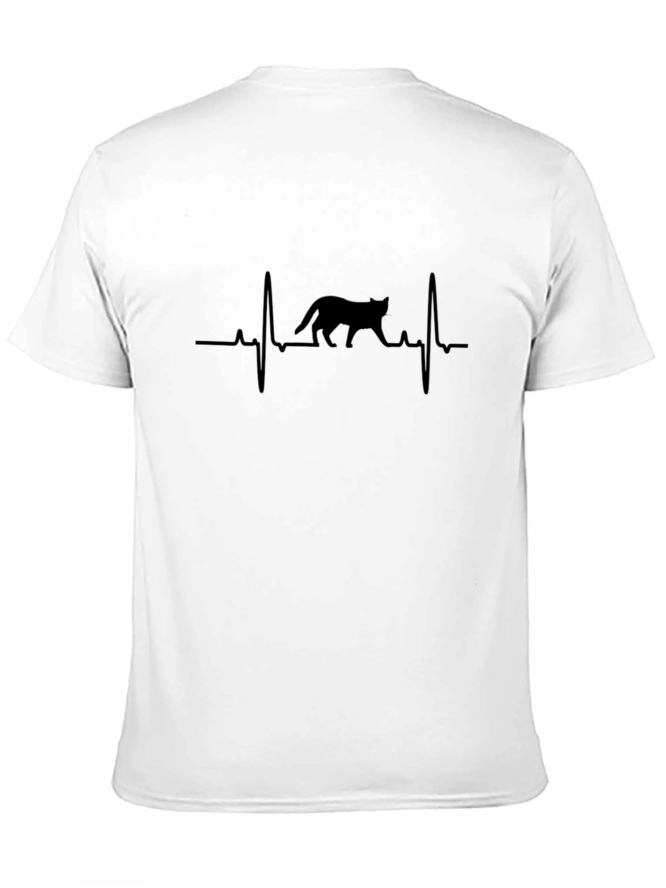 Cat Lifeline Graphic Tee - Black Cotton Comfort