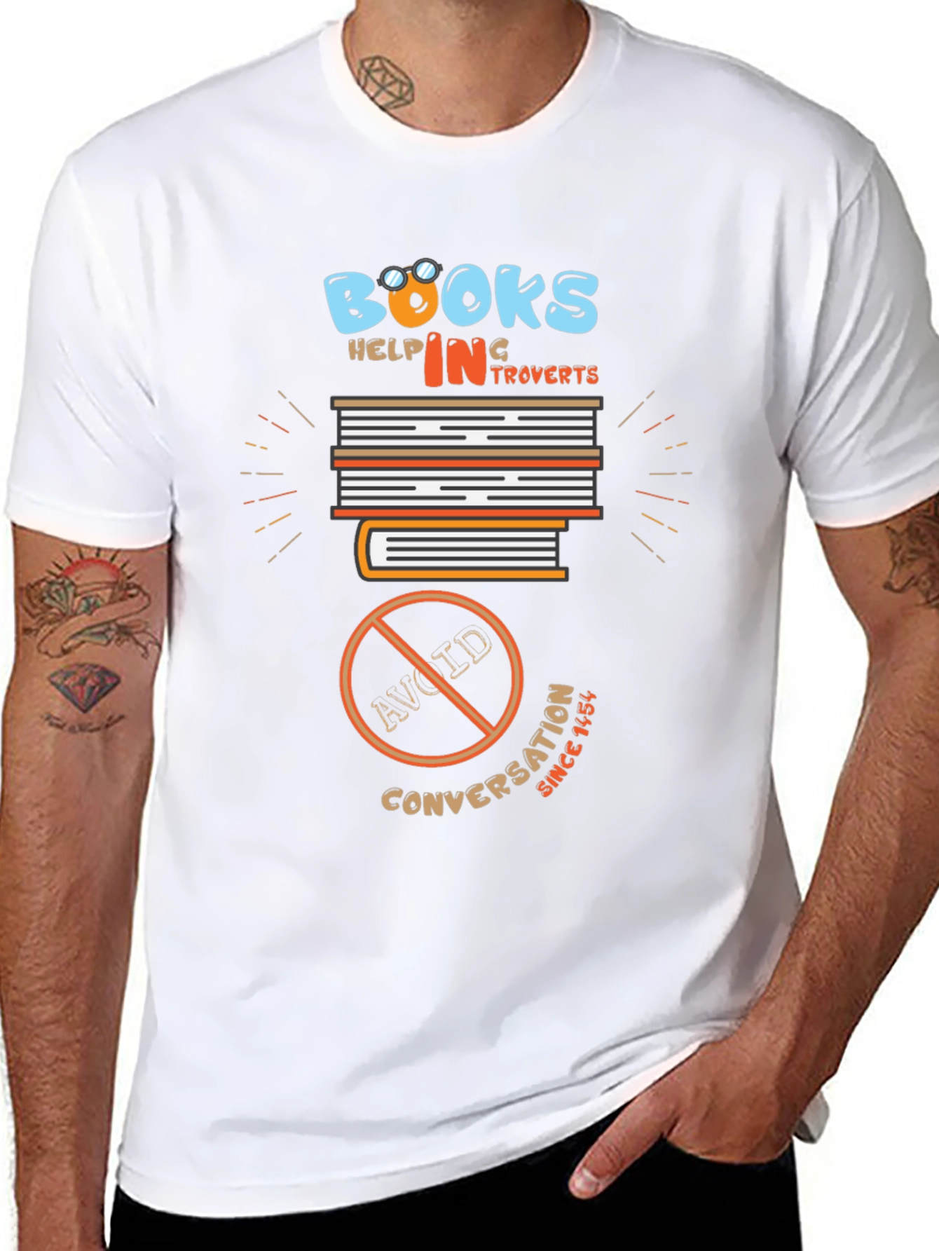 Introverts Delight T-Shirt: Books No Conversation