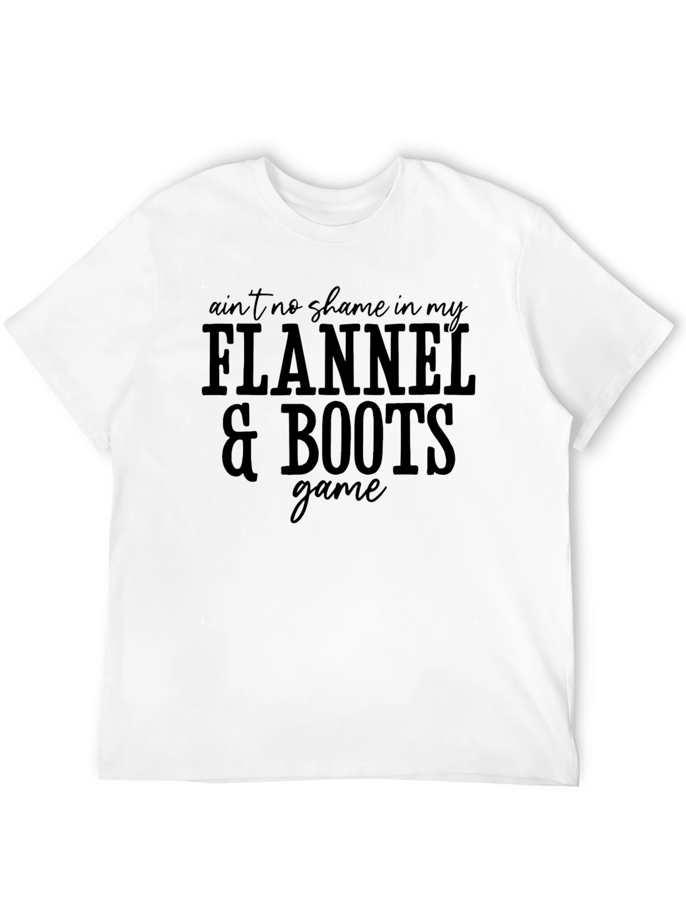 Flannel & Boots Game T-Shirt - Black Crew Neck