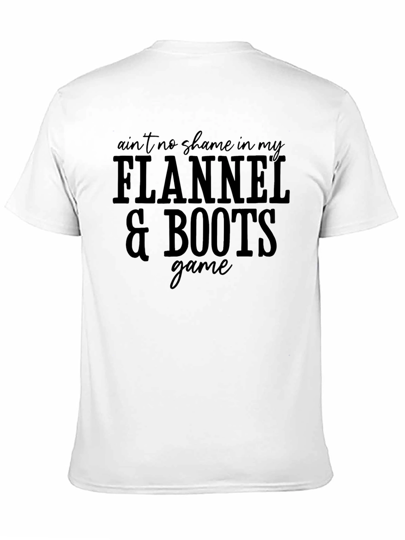 Flannel & Boots Game T-Shirt - Black Crew Neck