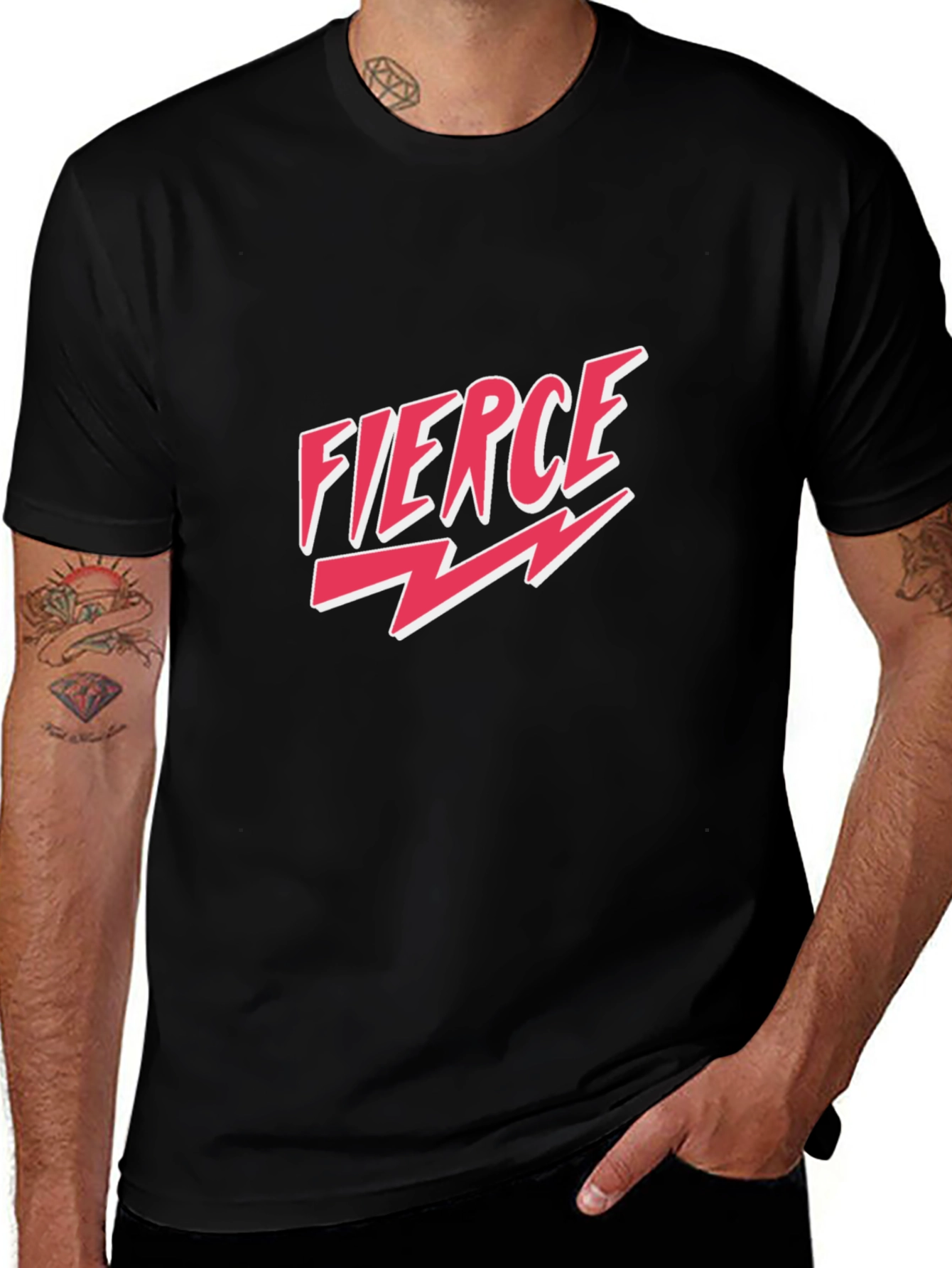 Fierce Graphic Tee - Bold Black Cotton T-Shirt