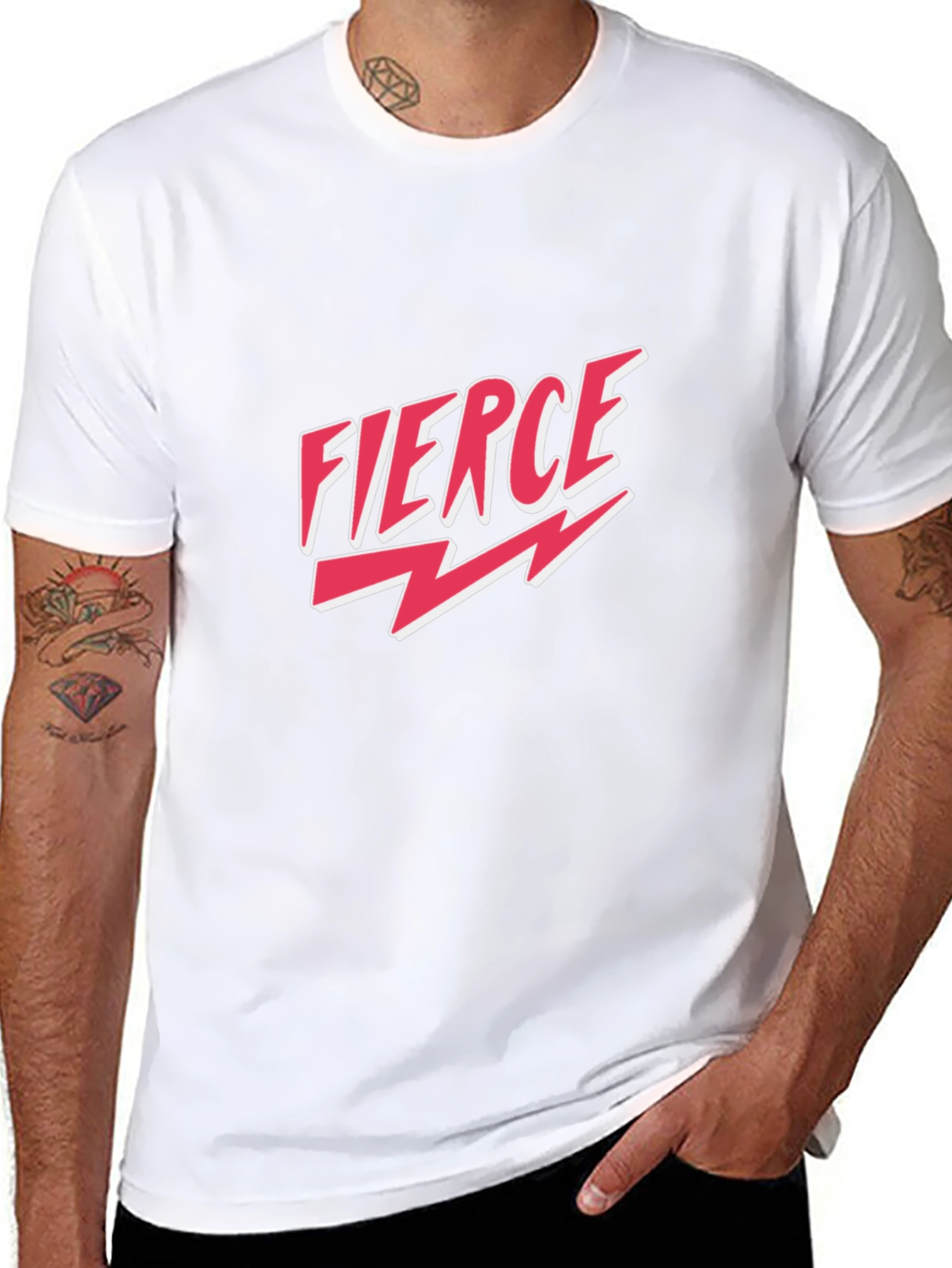 Fierce Graphic Tee - Bold Black Cotton T-Shirt