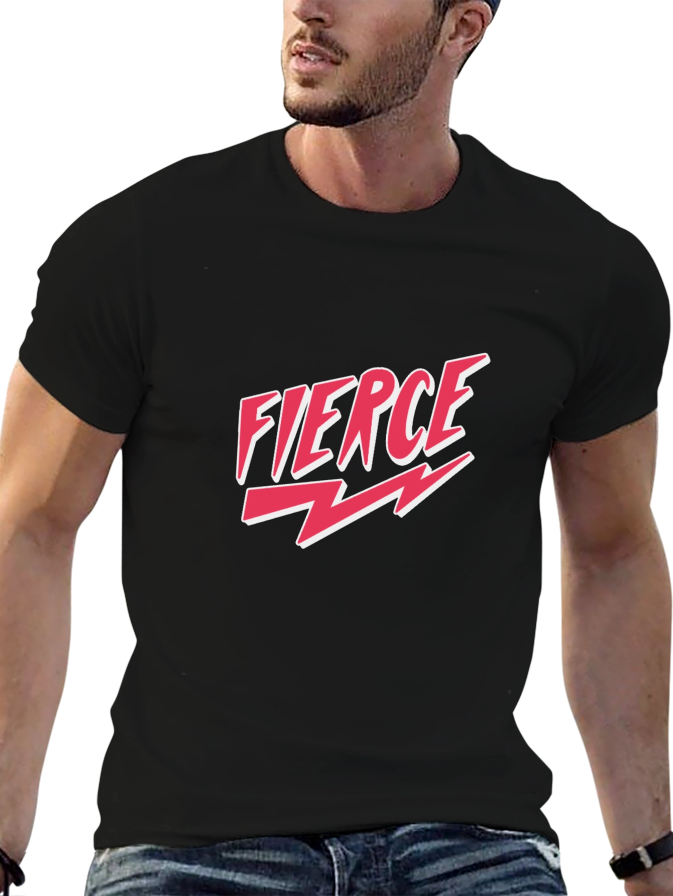 Fierce Graphic Tee - Bold Black Cotton T-Shirt