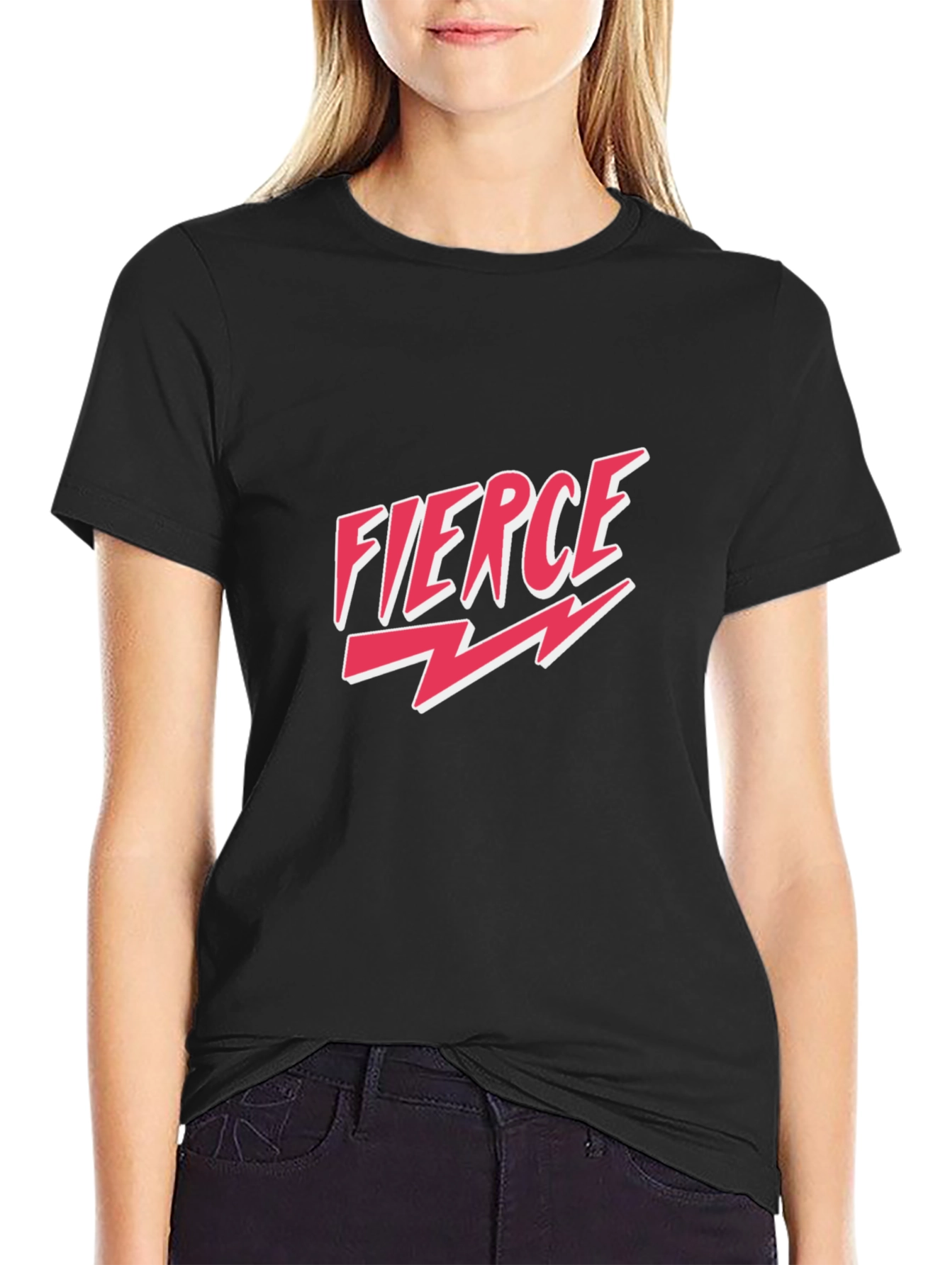 Fierce Graphic Tee - Bold Black Cotton T-Shirt