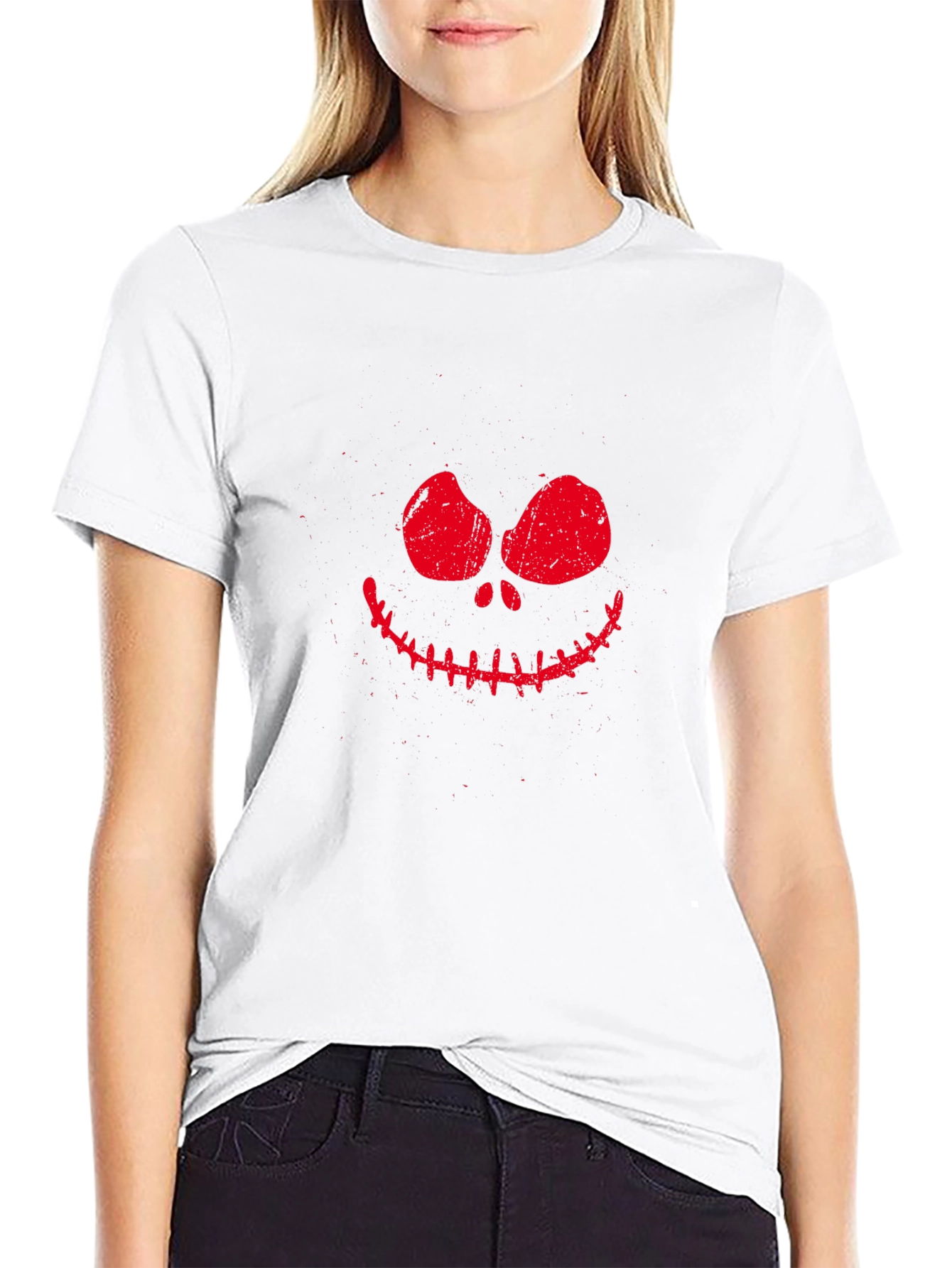 Spooky Smile Graphic Tee - Halloween Black T-Shirt