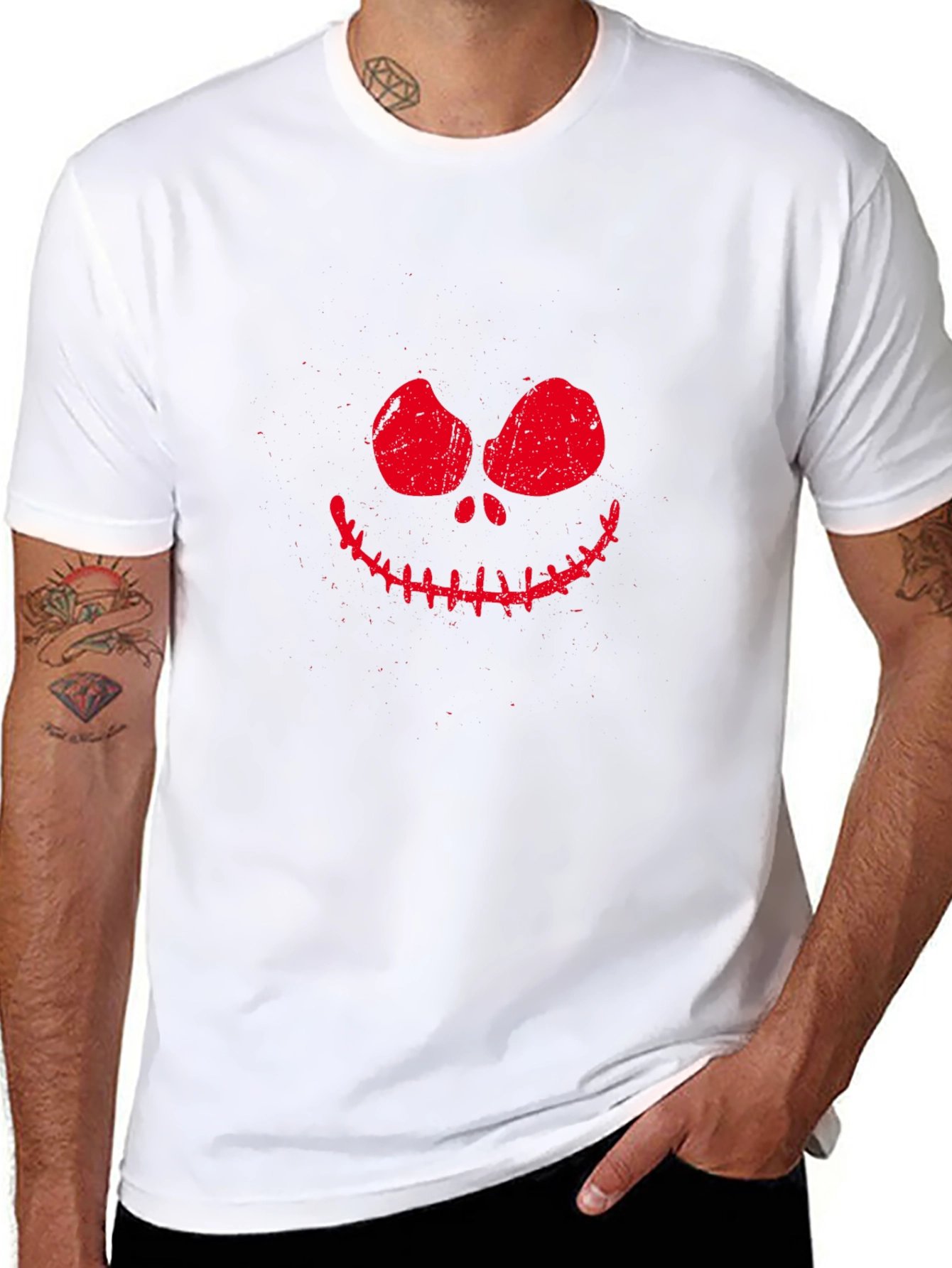 Spooky Smile Graphic Tee - Halloween Black T-Shirt