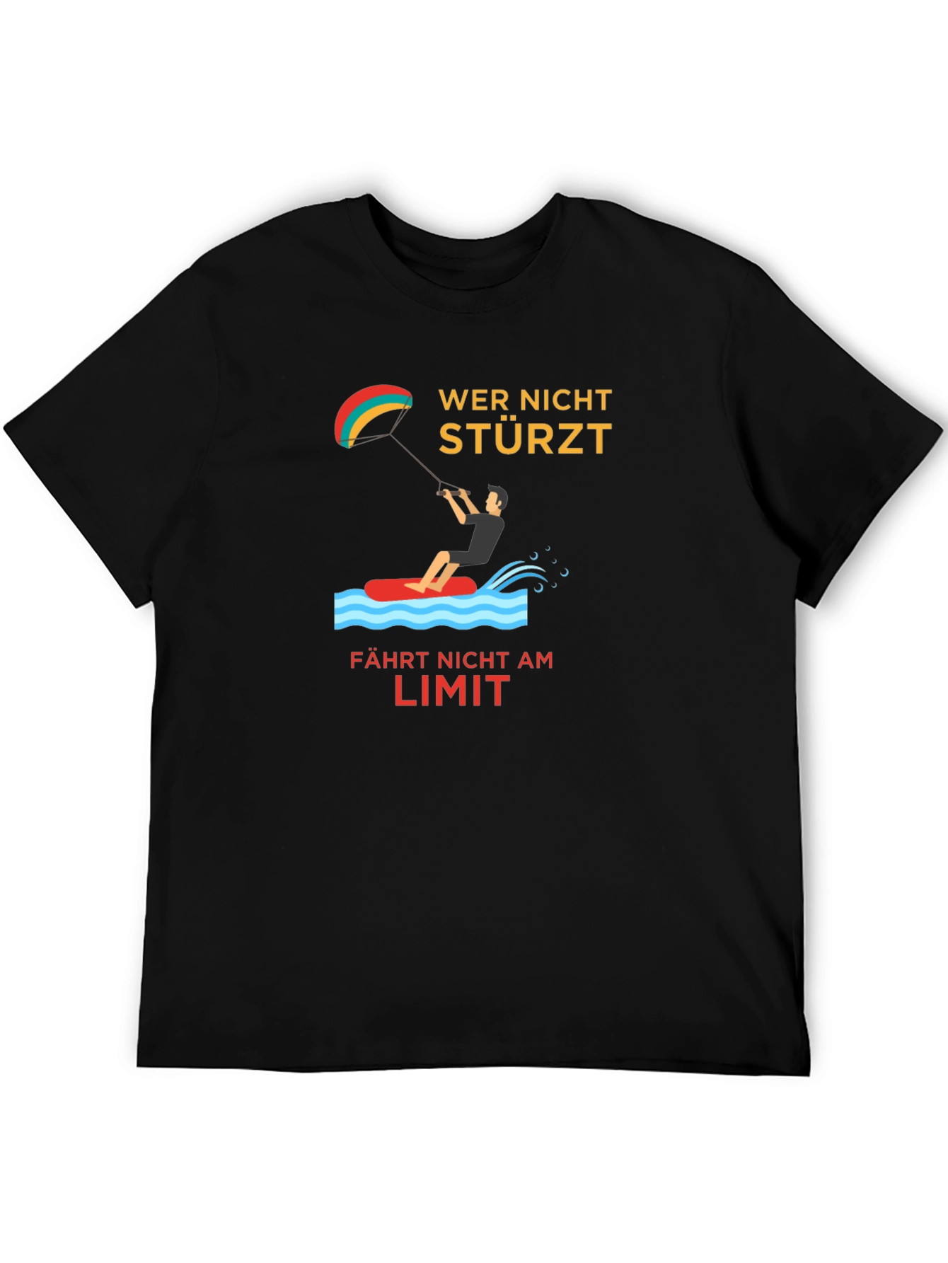 Kitesurfing Tee -  Wer Nicht Stürzt Design