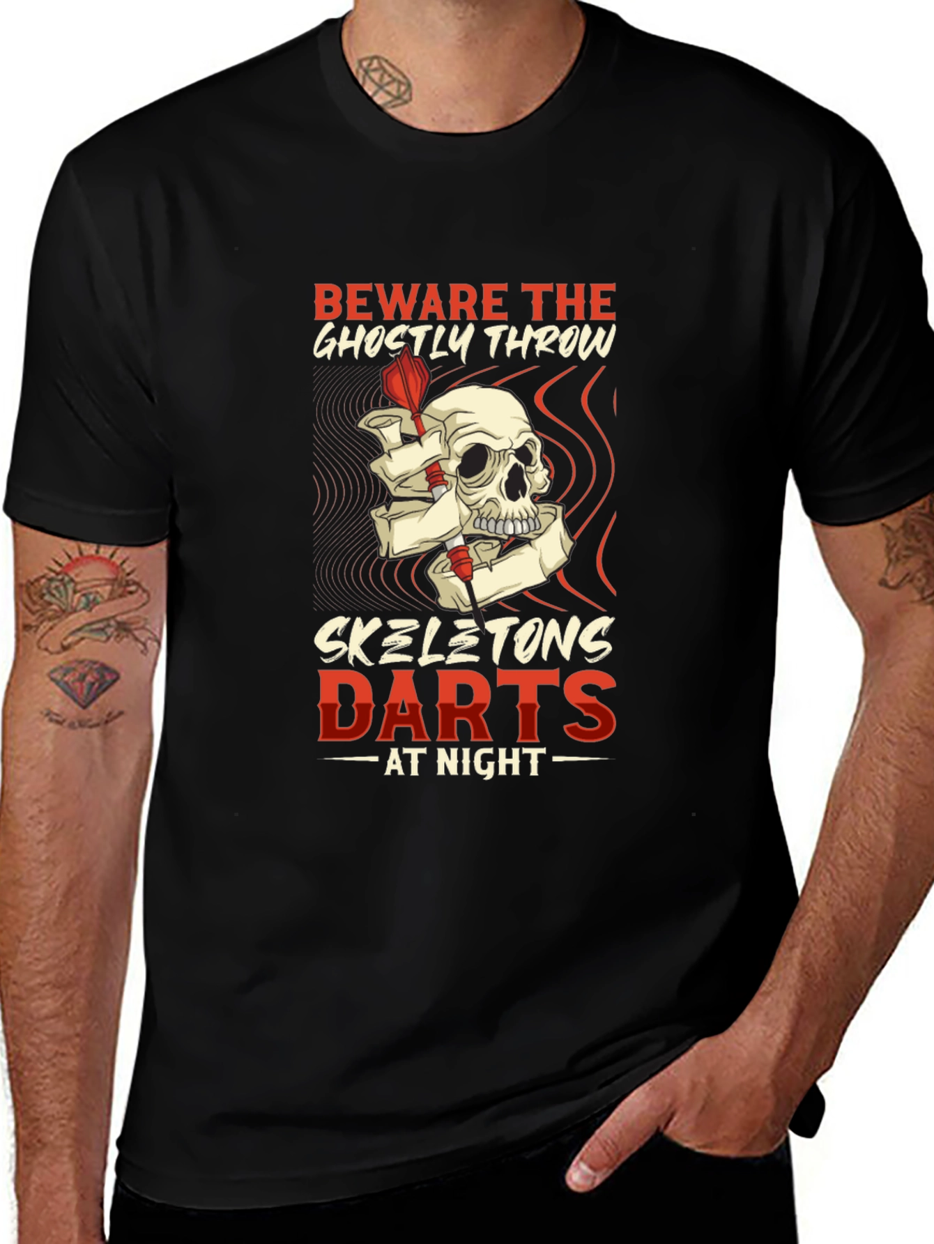 Ghostly Skeletons Darts T-Shirt