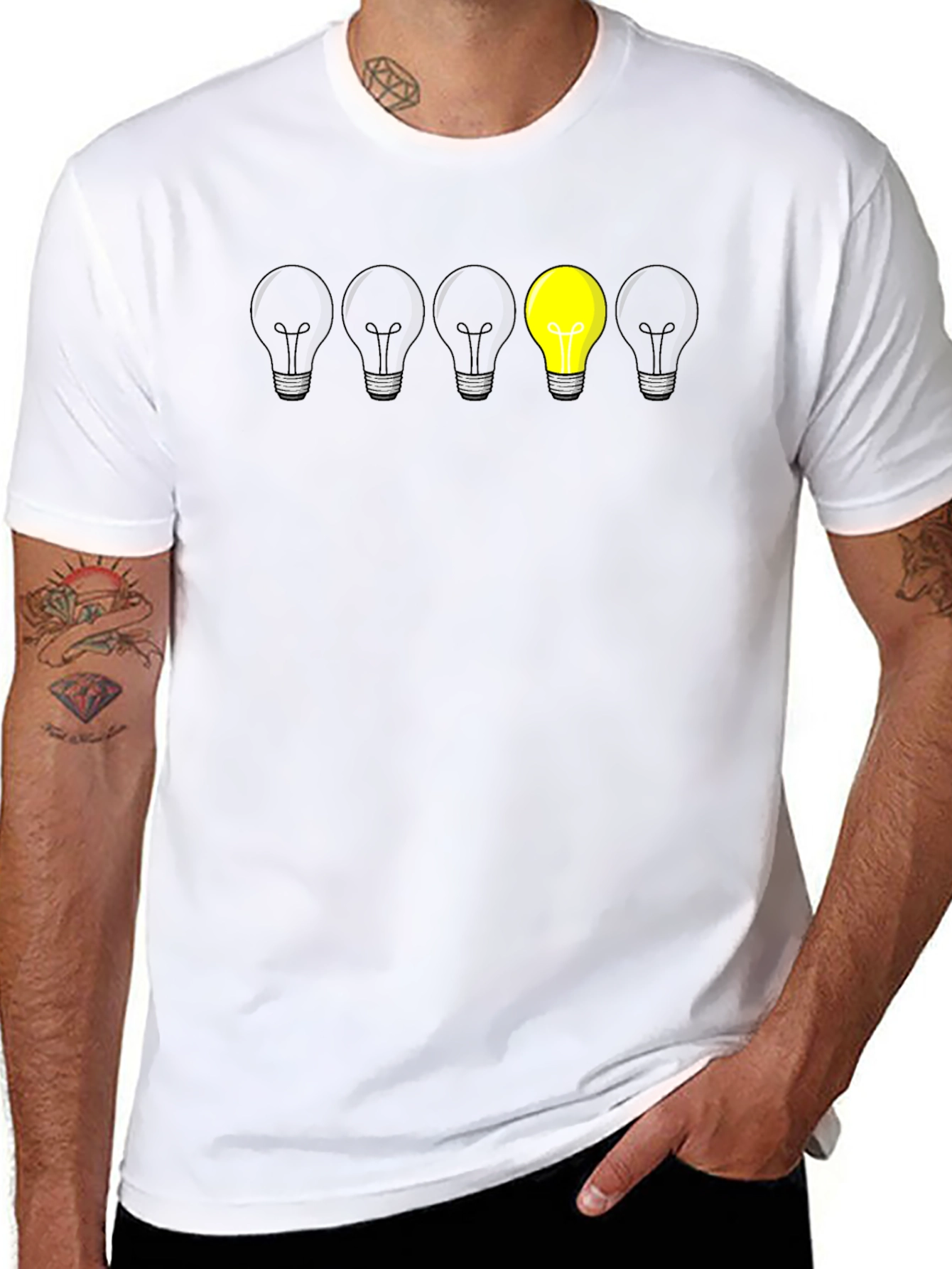 Unique Lightbulb Graphic Tee - Be Different!