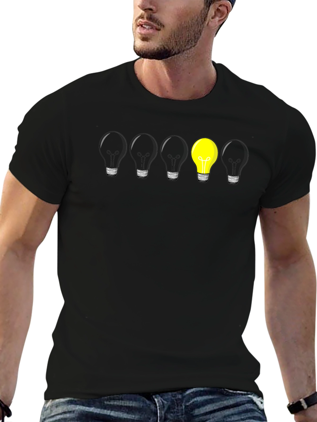 Unique Lightbulb Graphic Tee - Be Different!