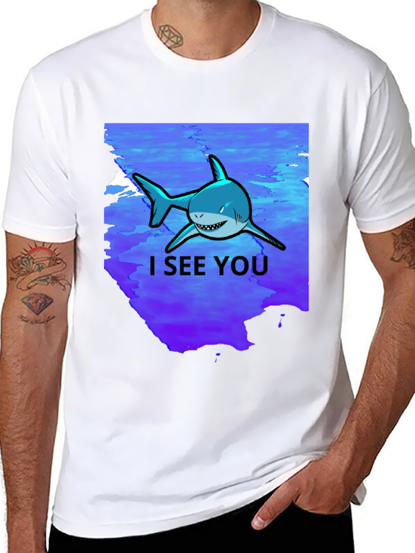 Shark Graphic T-Shirt - I See You Design