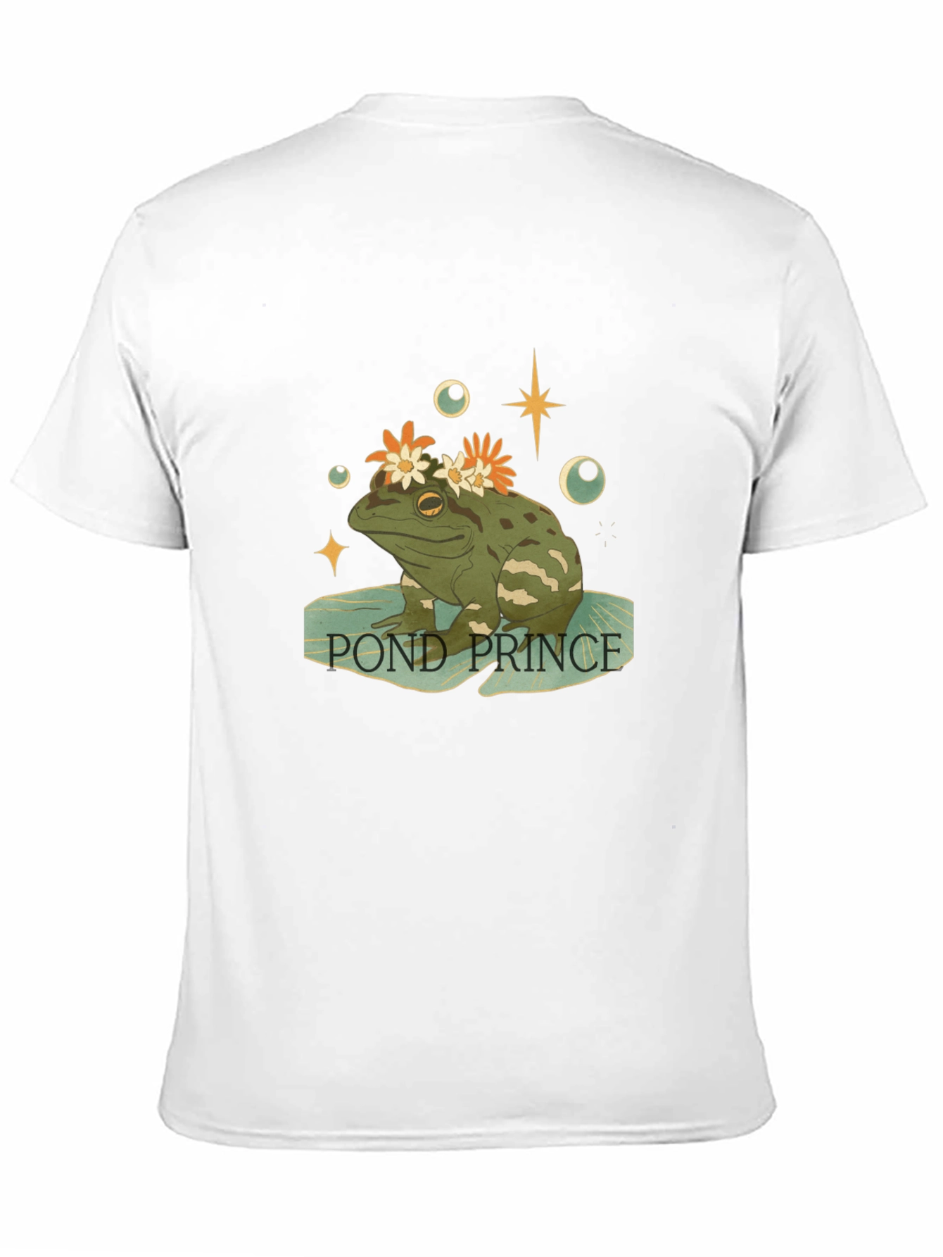 Pond Prince Frog Graphic Tee - Whimsical Mens T-Shirt