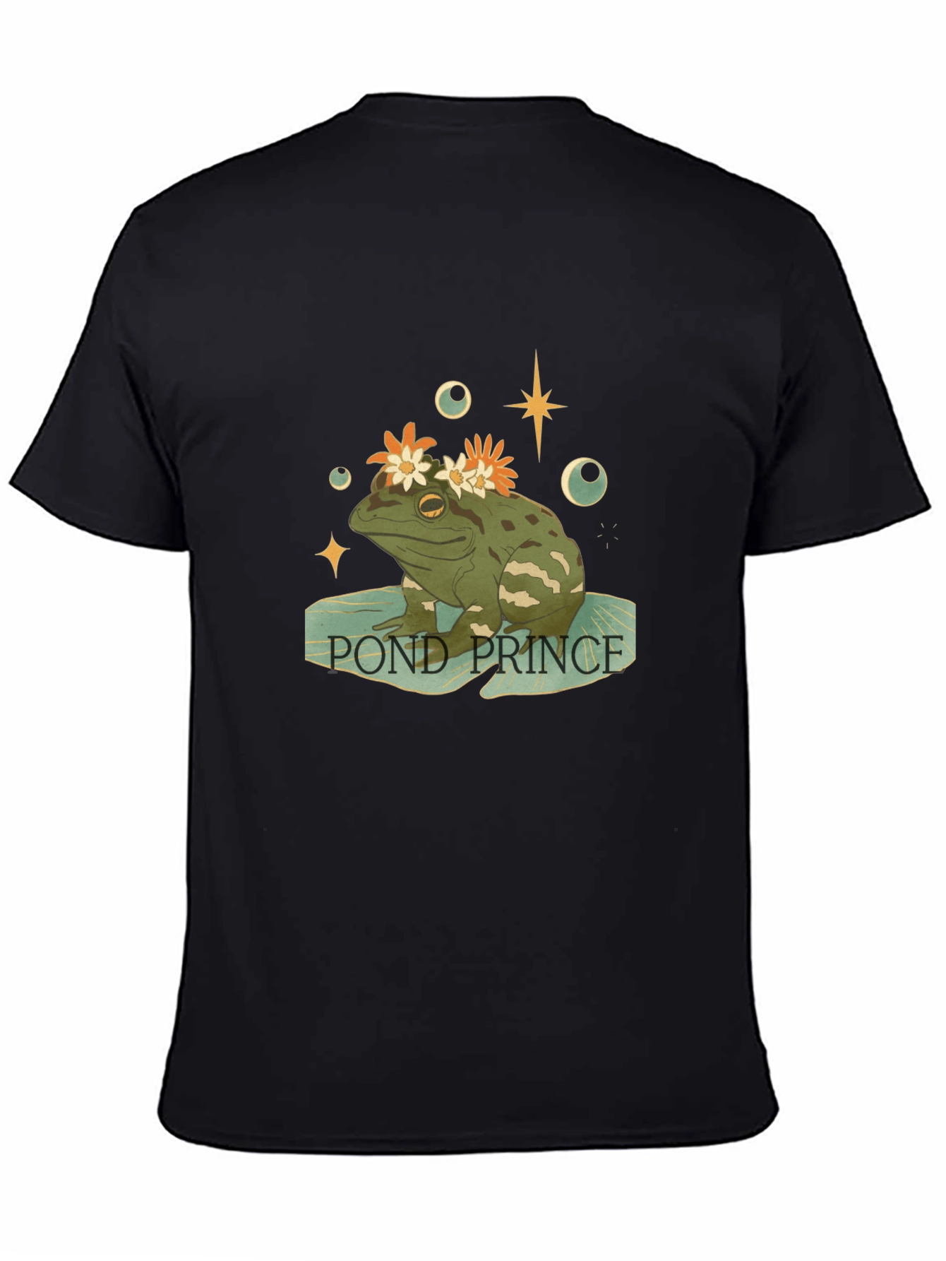 Pond Prince Frog Graphic Tee - Whimsical Mens T-Shirt