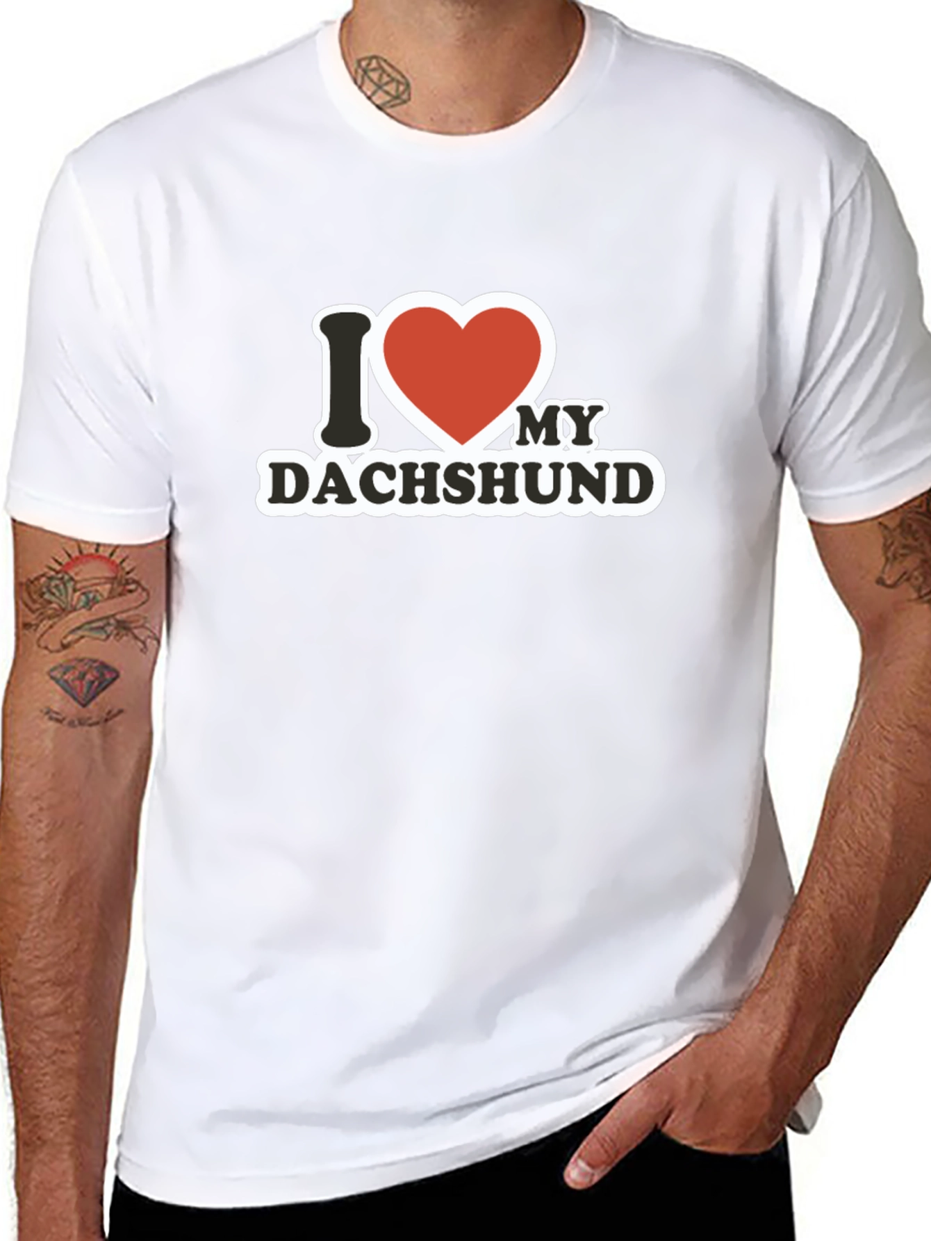 I Love My Dachshund Graphic Tee