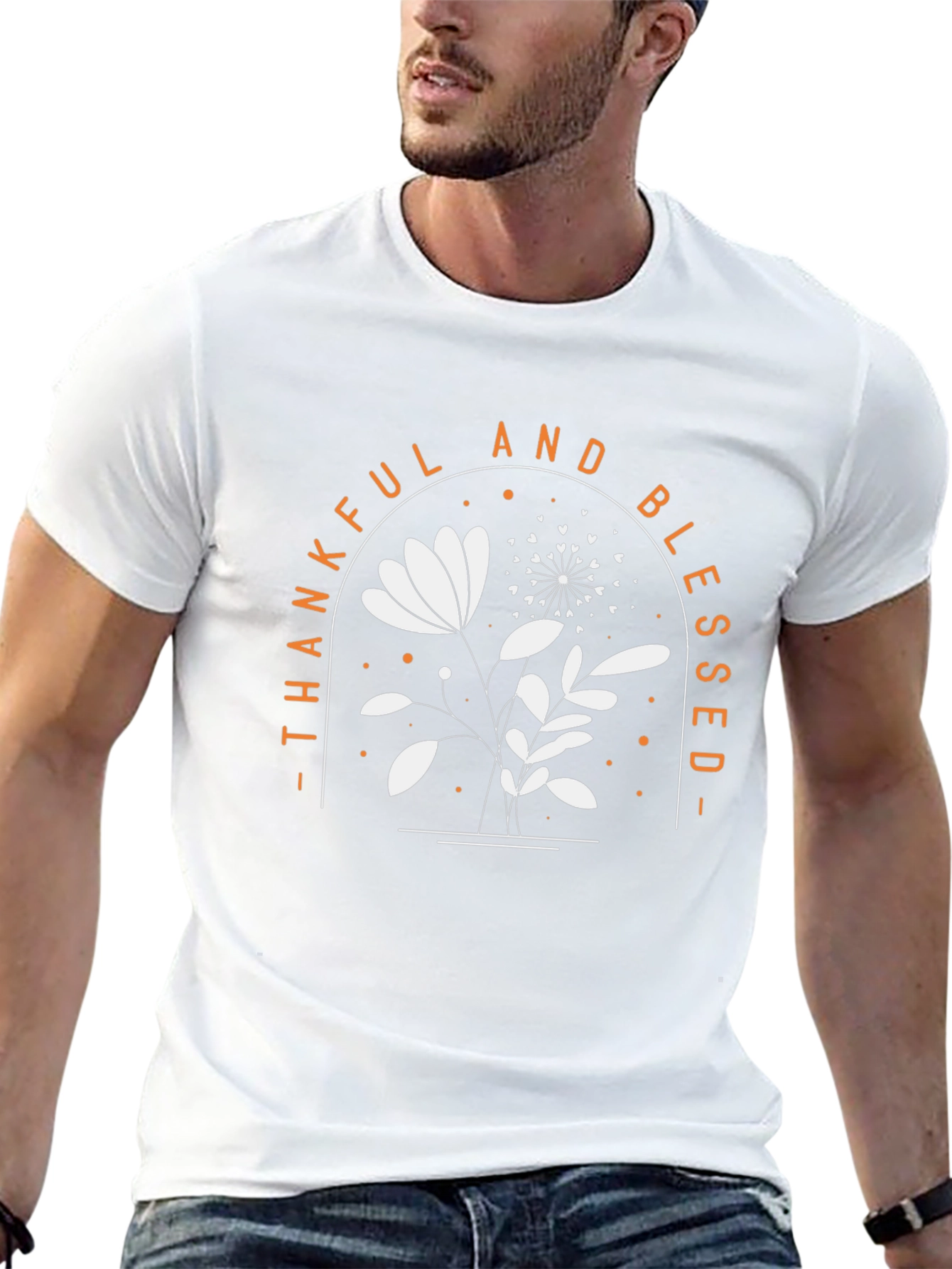 Thankful & Blessed Floral Graphic Tee