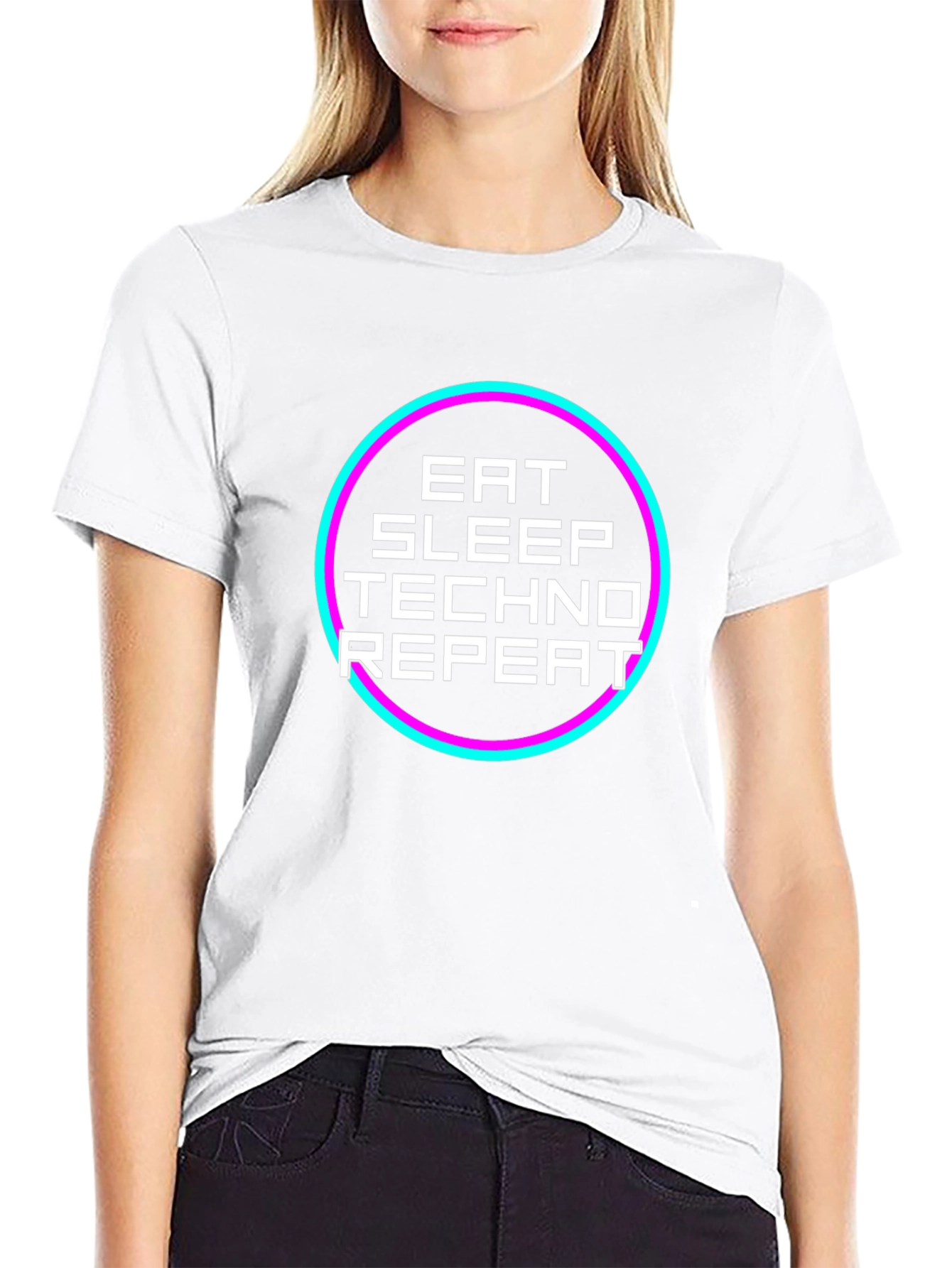 Eat Sleep Techno Repeat Graphic Tee