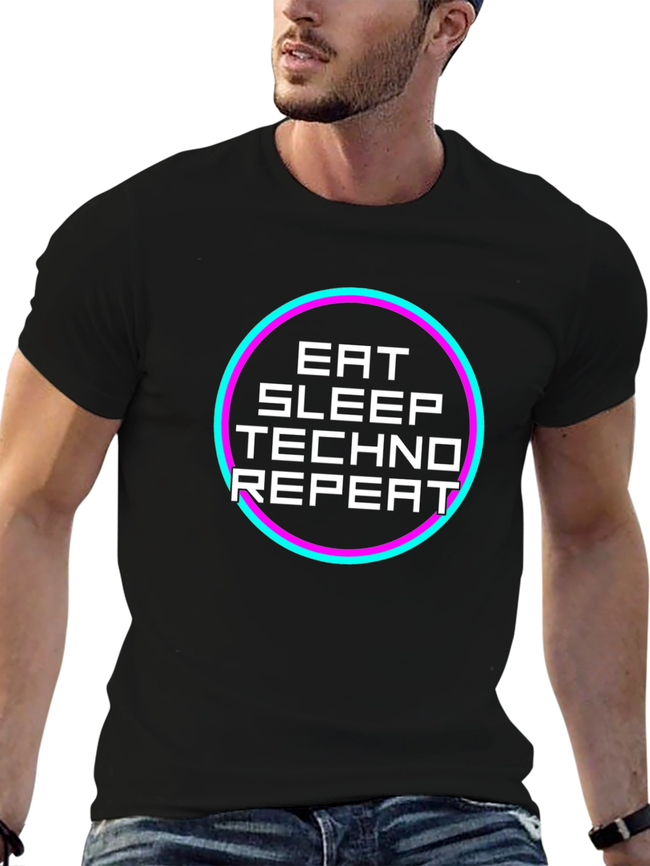 Eat Sleep Techno Repeat Graphic Tee