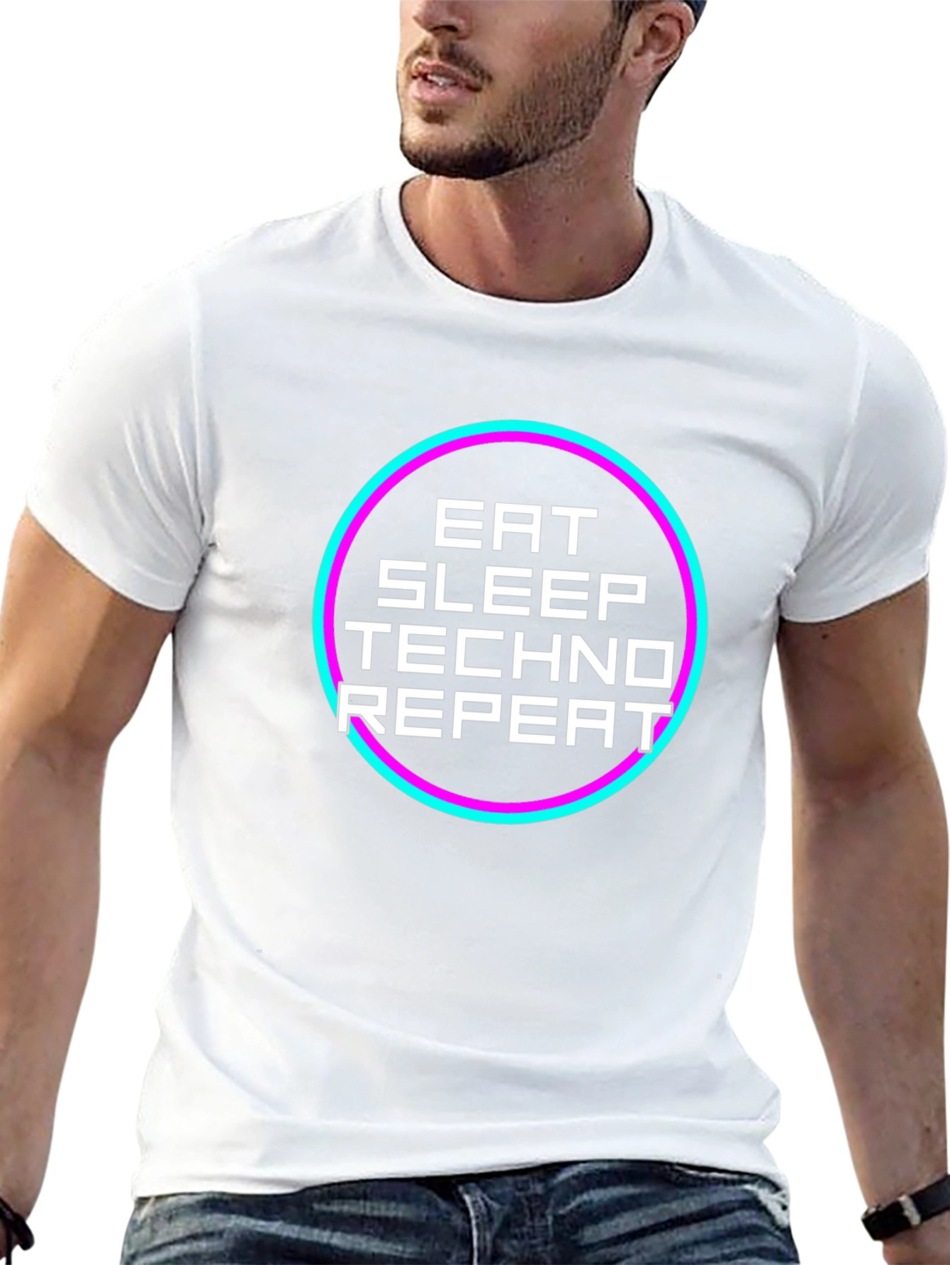 Eat Sleep Techno Repeat Graphic Tee