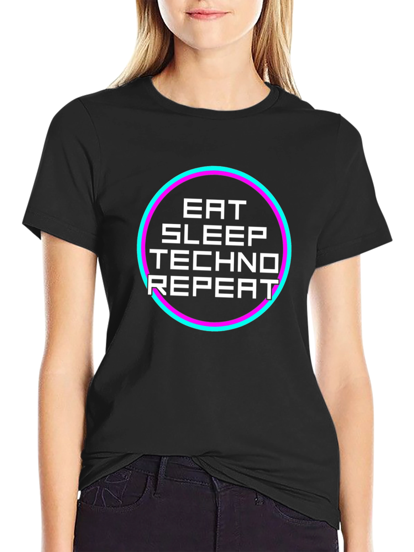 Eat Sleep Techno Repeat Graphic Tee