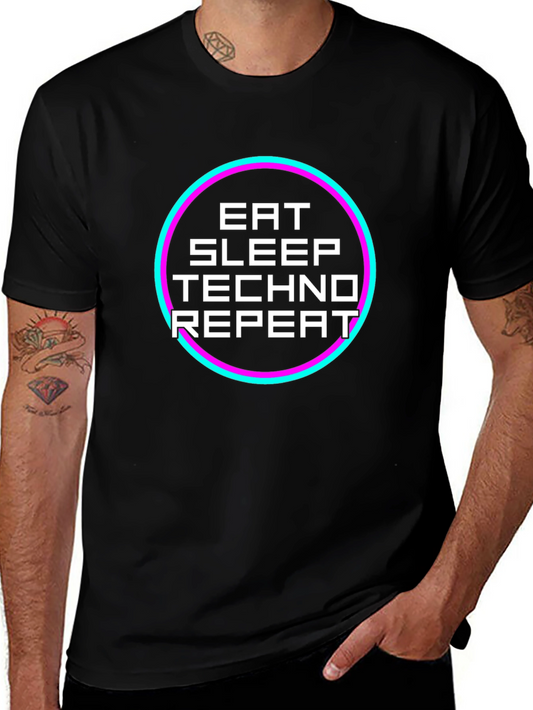 Eat Sleep Techno Repeat Graphic Tee