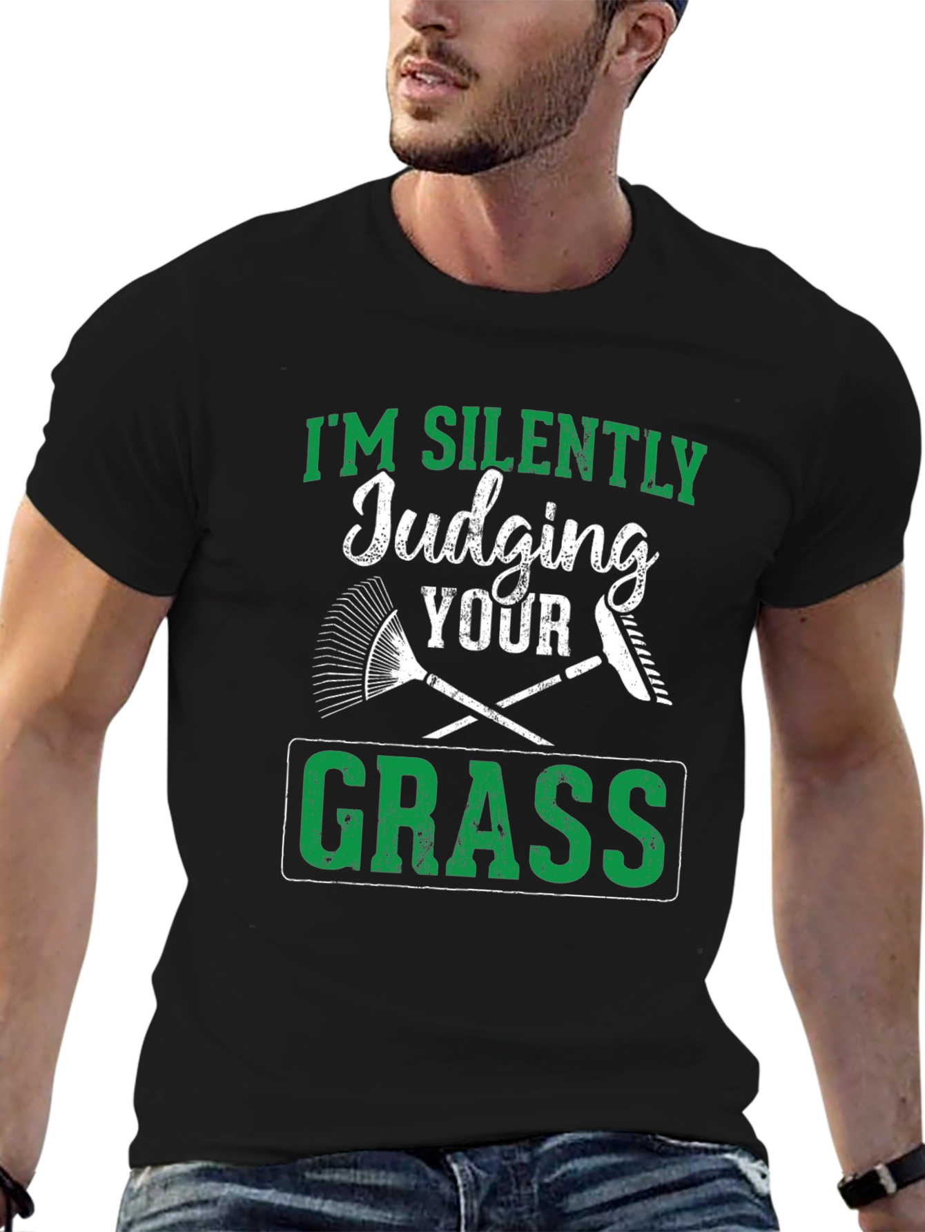 Silently Judging Your Grass Funny T-Shirt