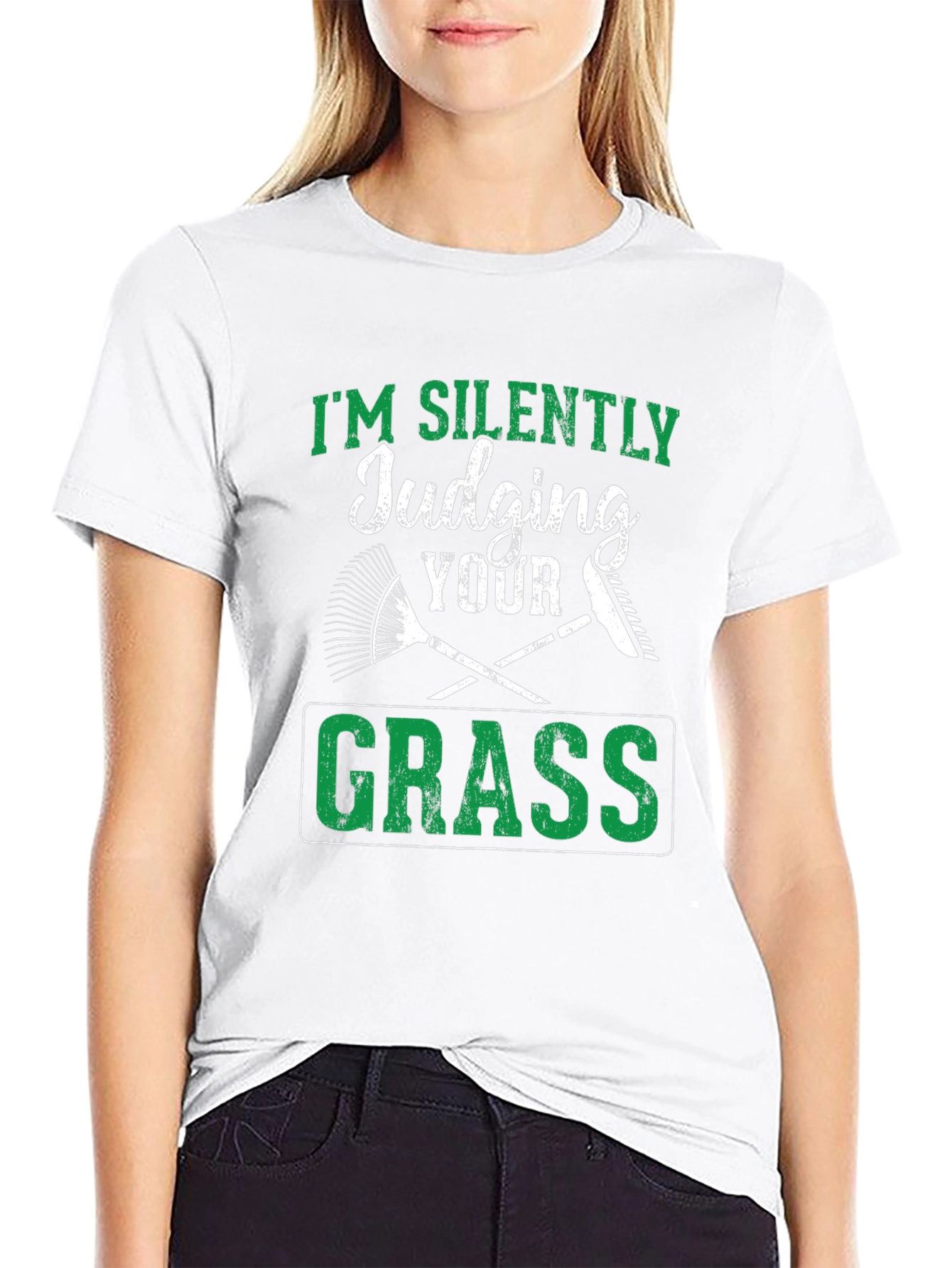 Silently Judging Your Grass Funny T-Shirt