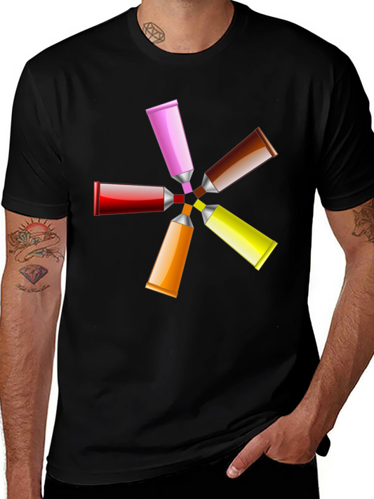 Colorful Paint Tubes Design T-Shirt