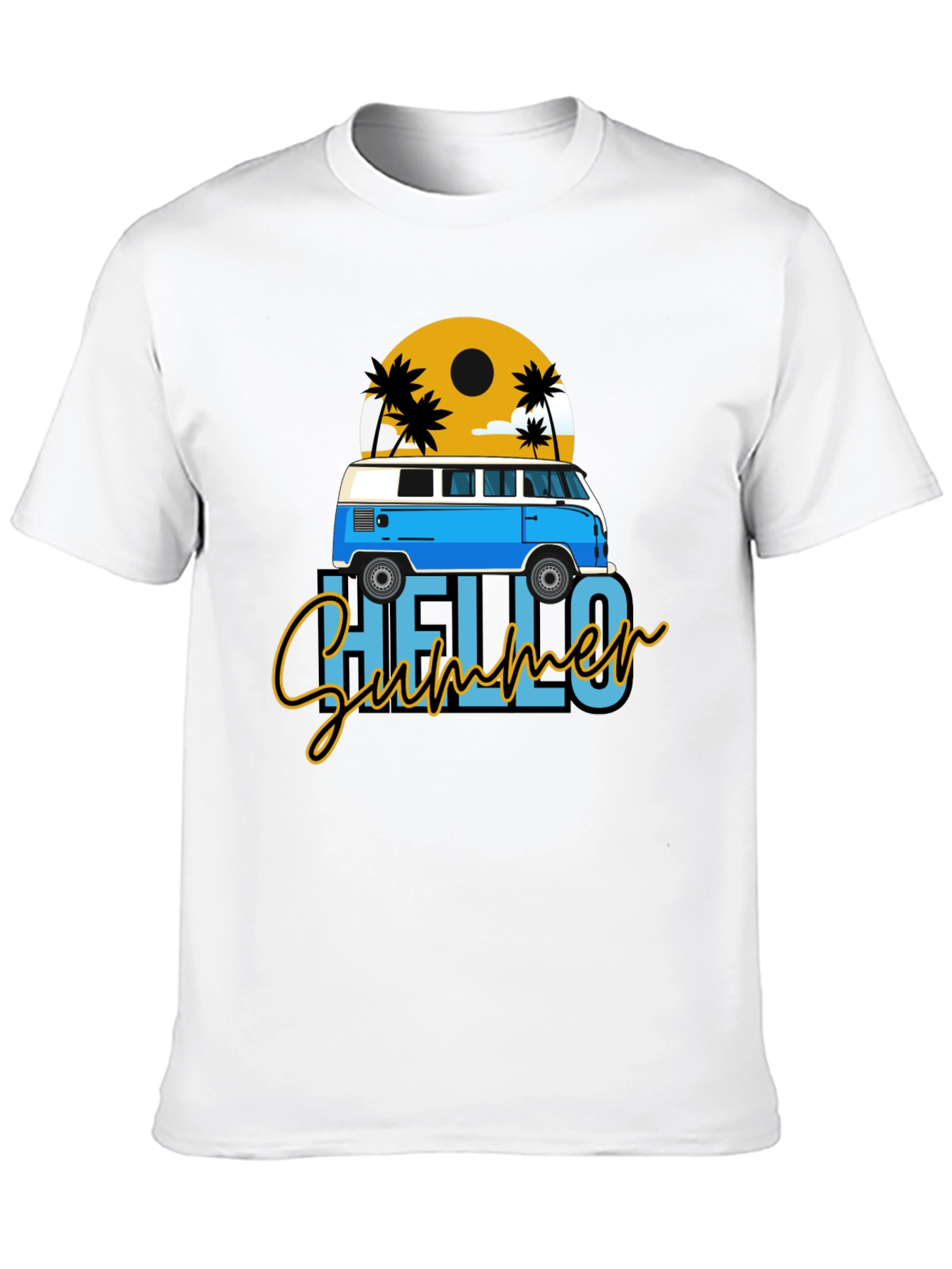 Hello Summer Beach Van Graphic T-Shirt
