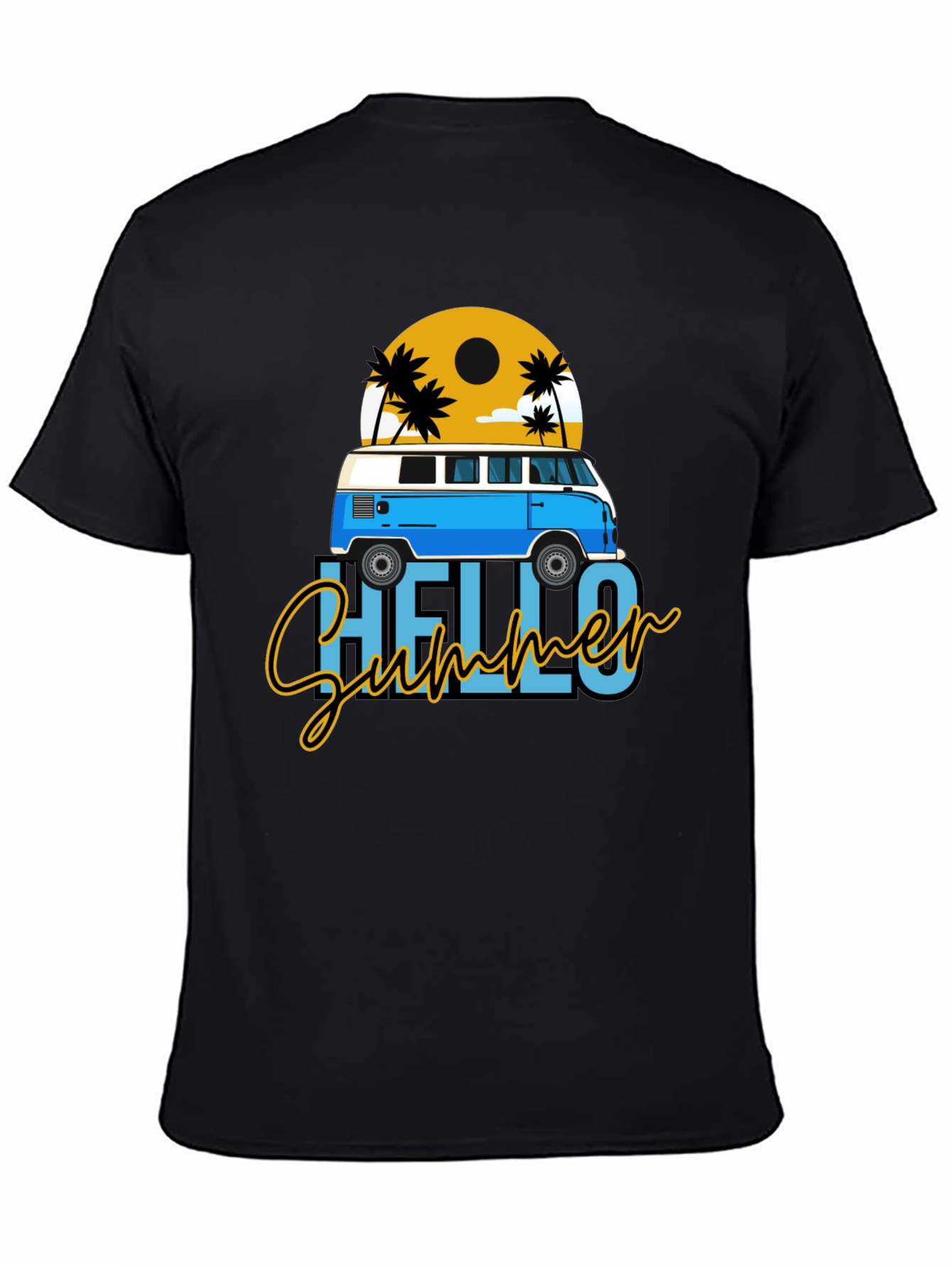 Hello Summer Beach Van Graphic T-Shirt