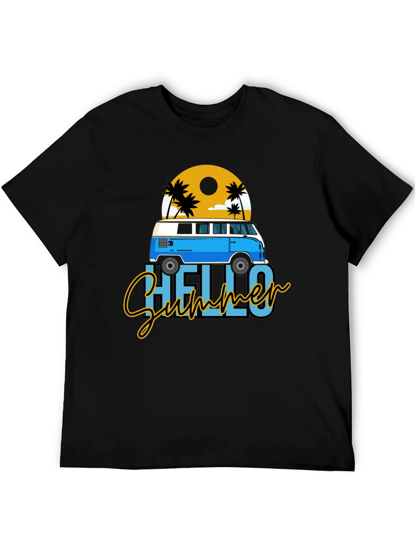 Hello Summer Beach Van Graphic T-Shirt