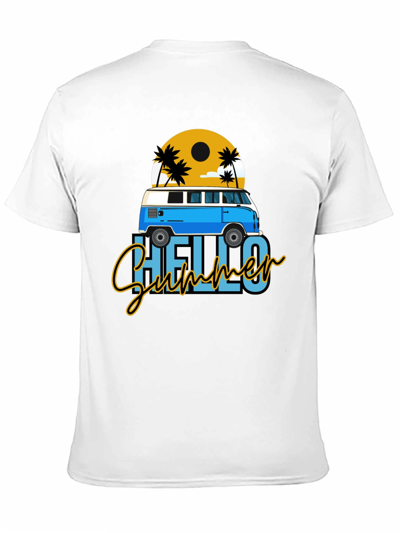 Hello Summer Beach Van Graphic T-Shirt