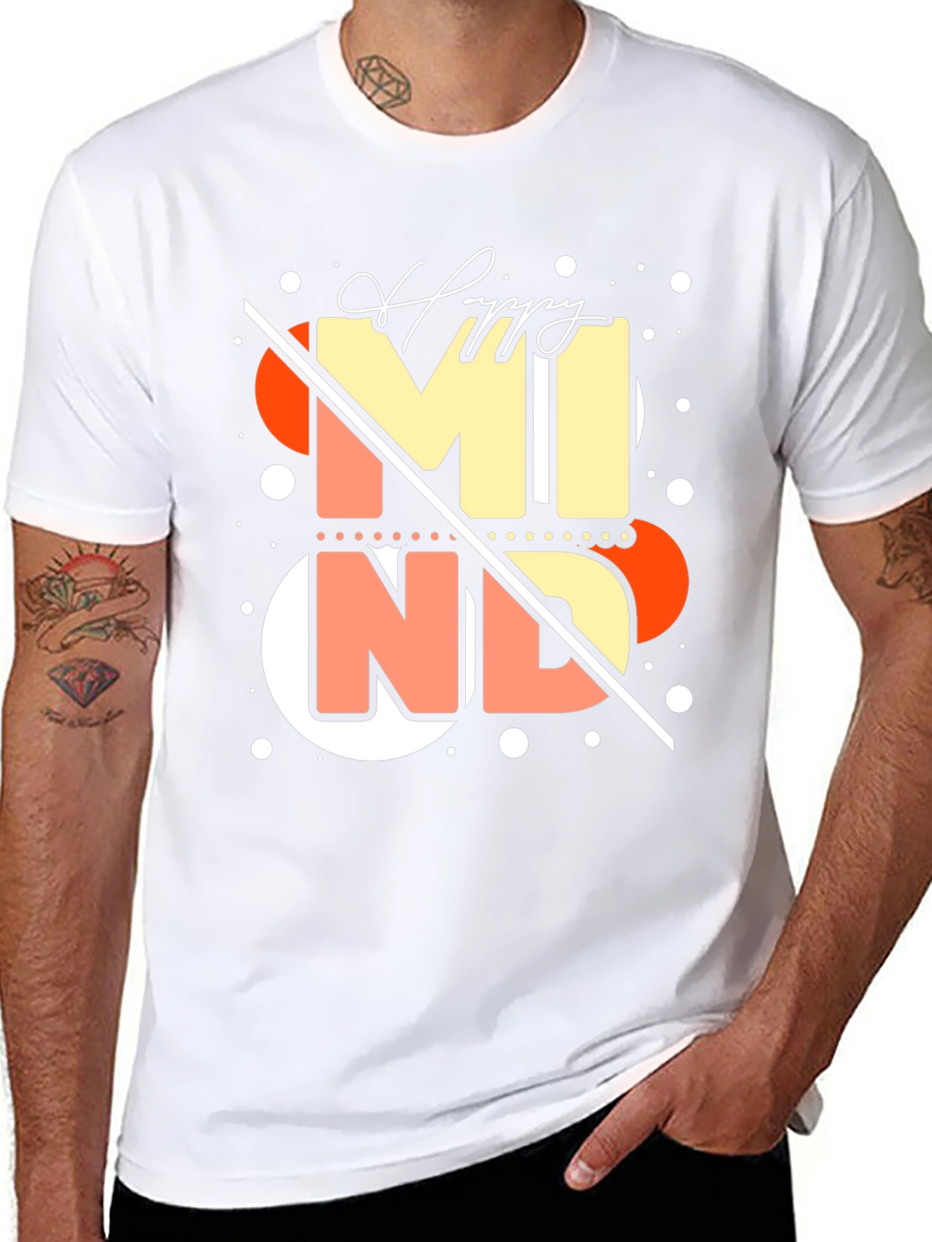 Happy Mind Graphic Tee - Stylish Black T-Shirt