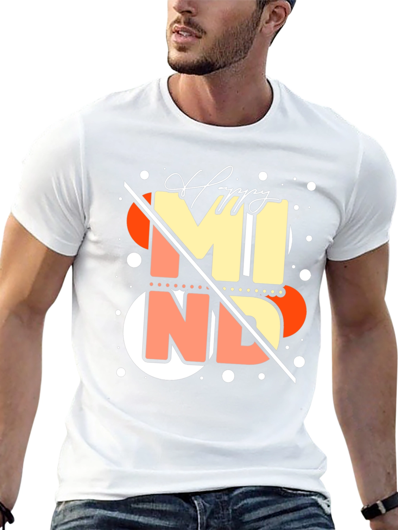 Happy Mind Graphic Tee - Stylish Black T-Shirt