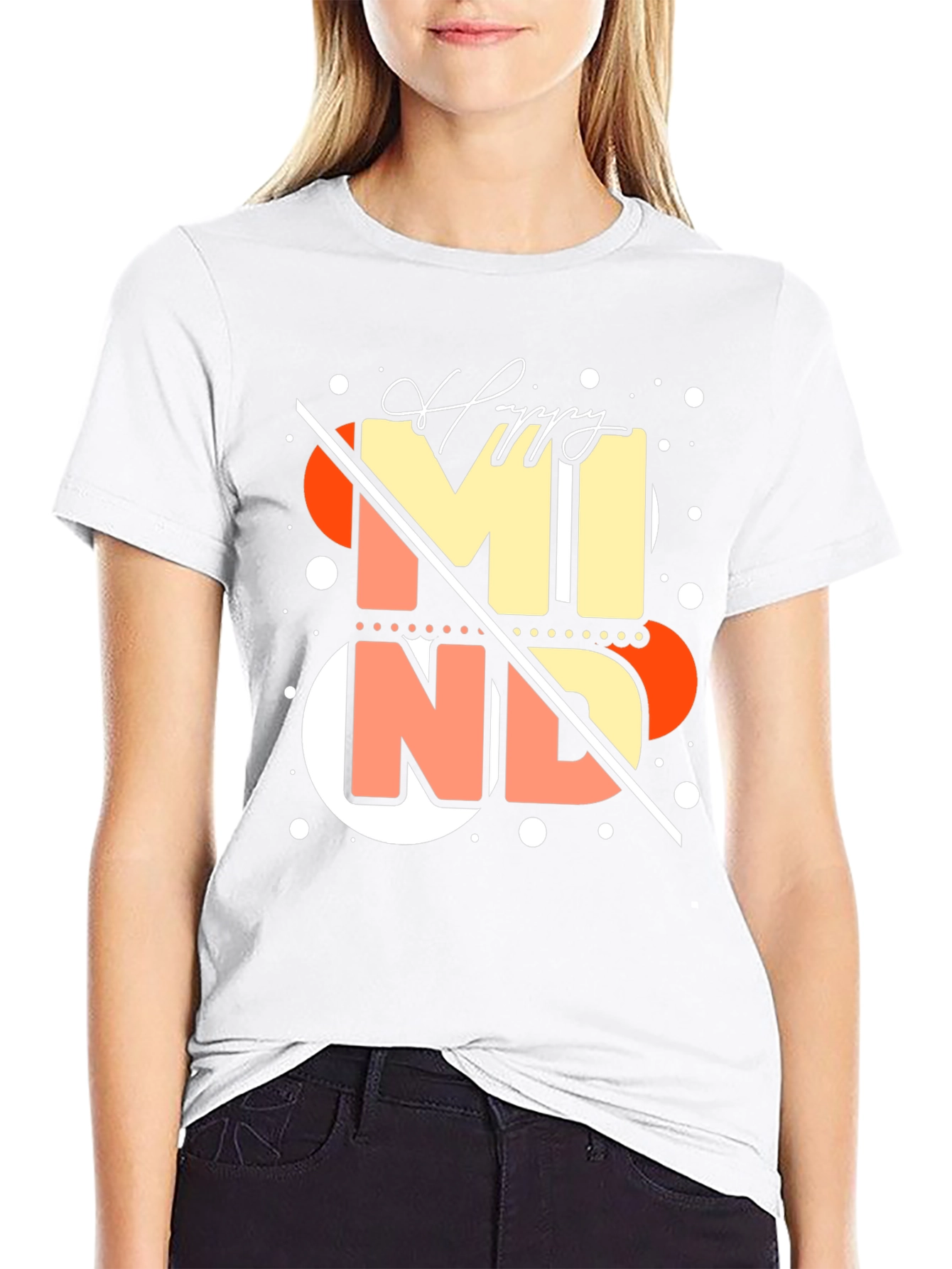 Happy Mind Graphic Tee - Stylish Black T-Shirt