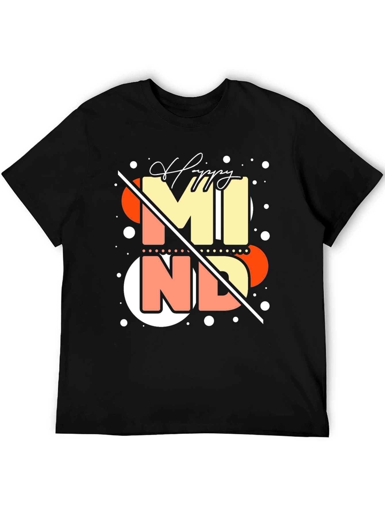 Happy Mind Graphic Tee - Stylish Black T-Shirt