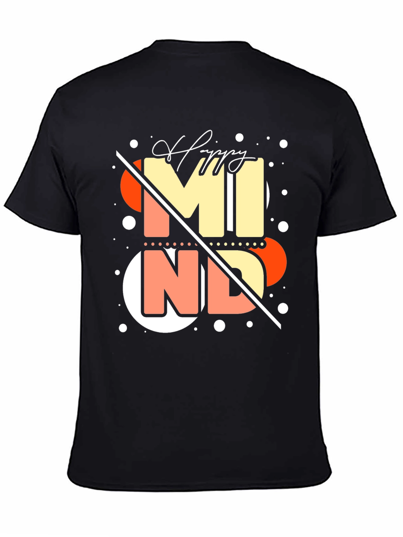 Happy Mind Graphic Tee - Stylish Black T-Shirt