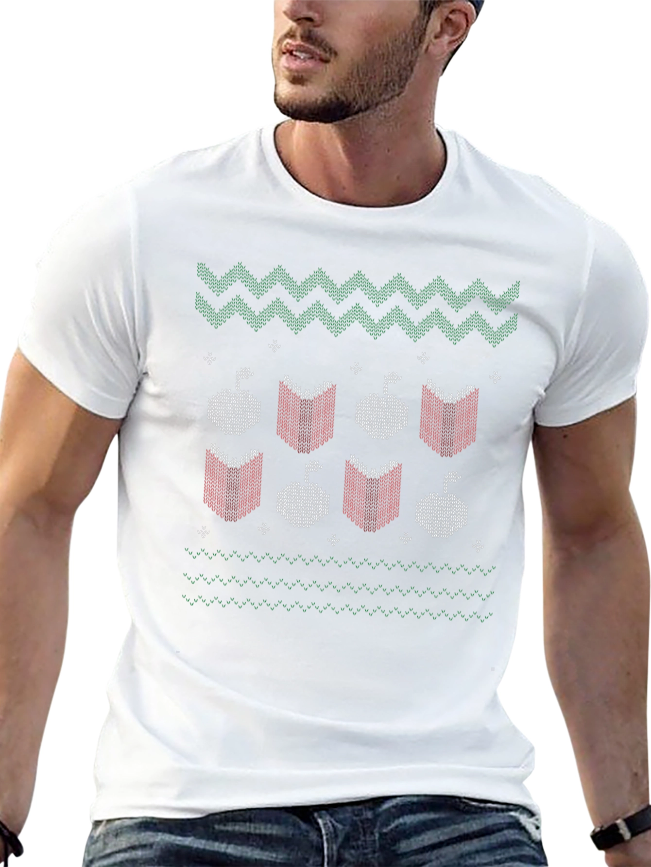 Book & Apple Holiday Knit T-Shirt