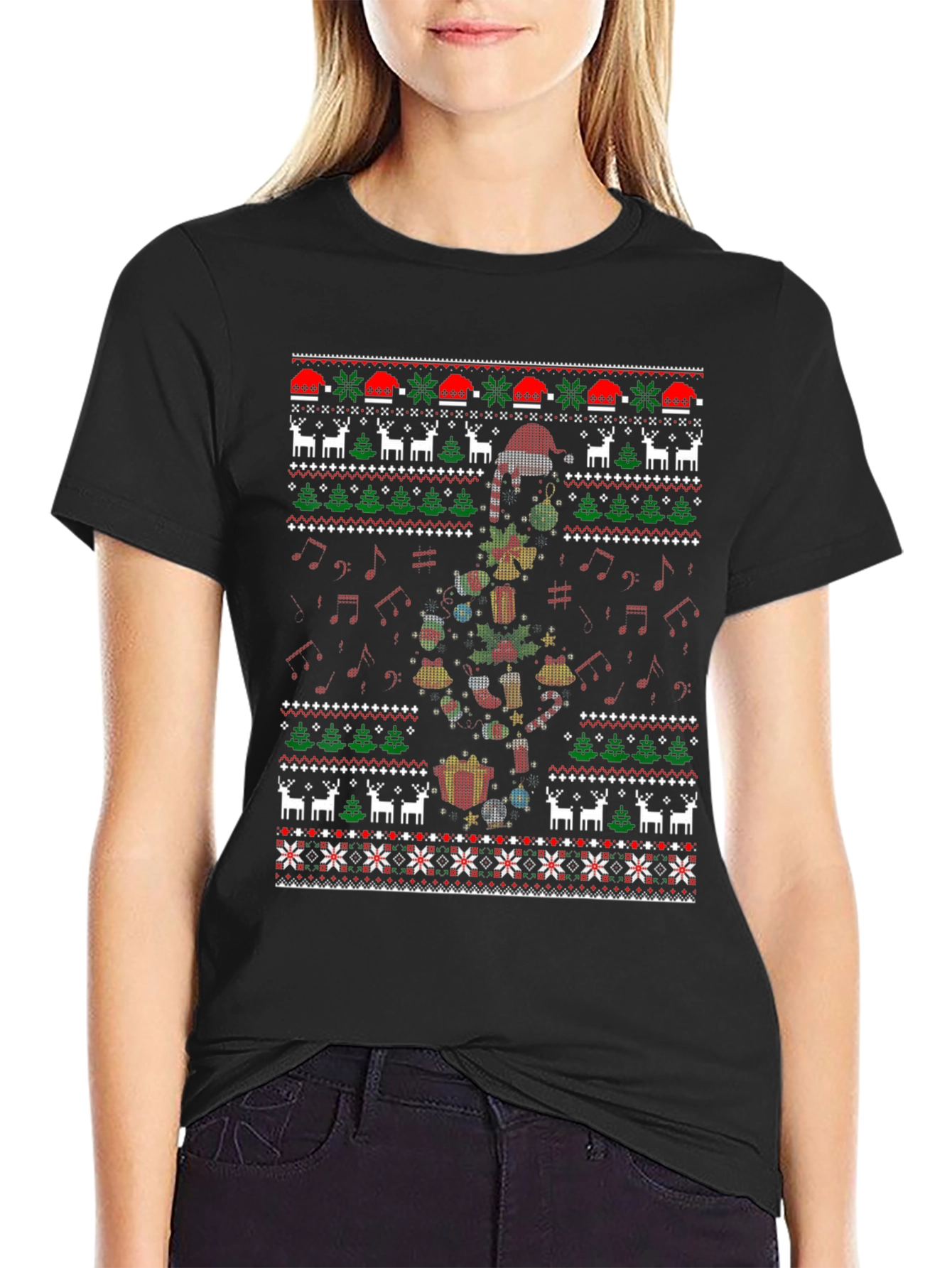 Ugly Christmas Sweater Style Tee Shirt
