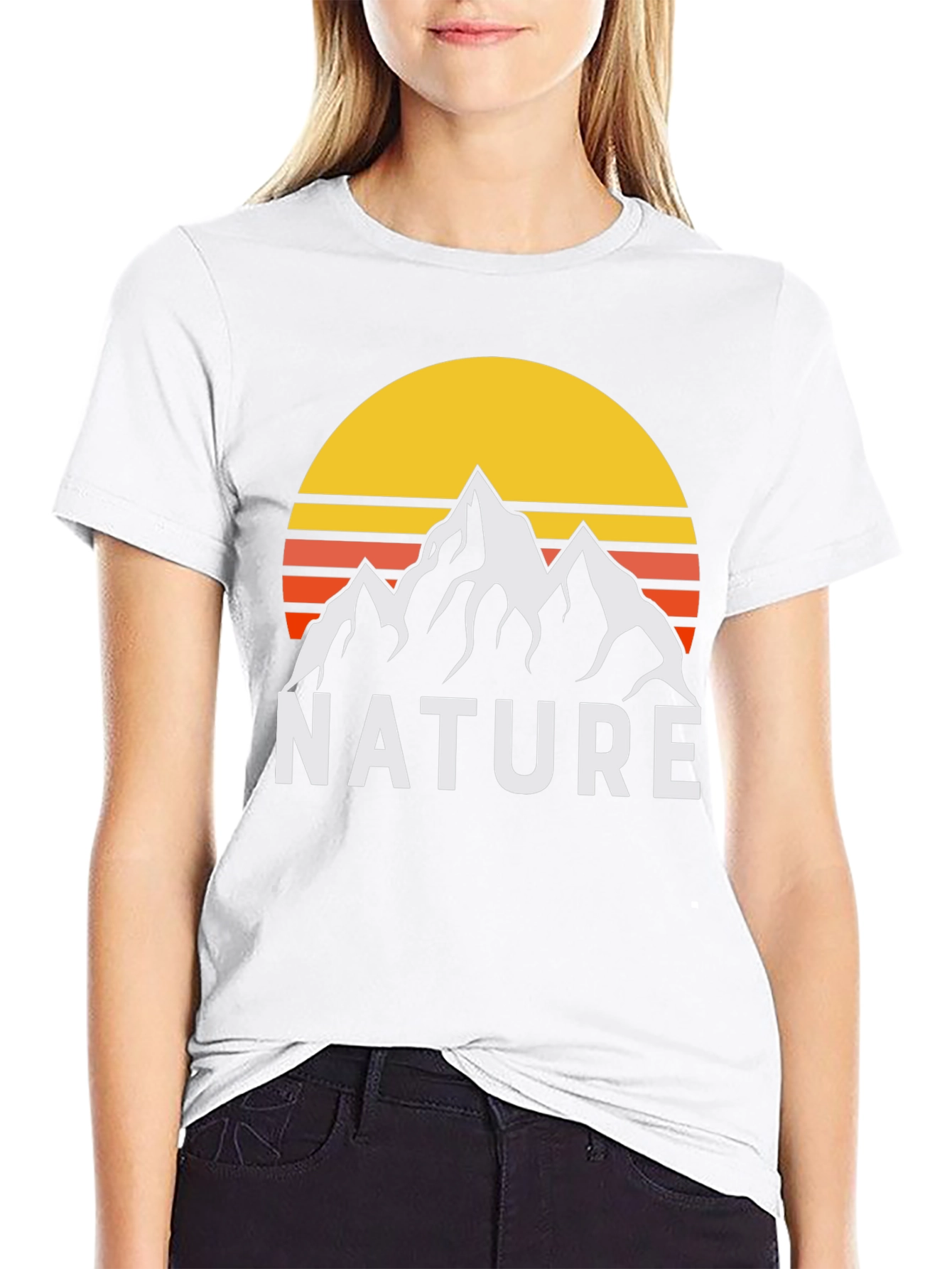 Nature Graphic T-Shirt - Mountain Sunset Design