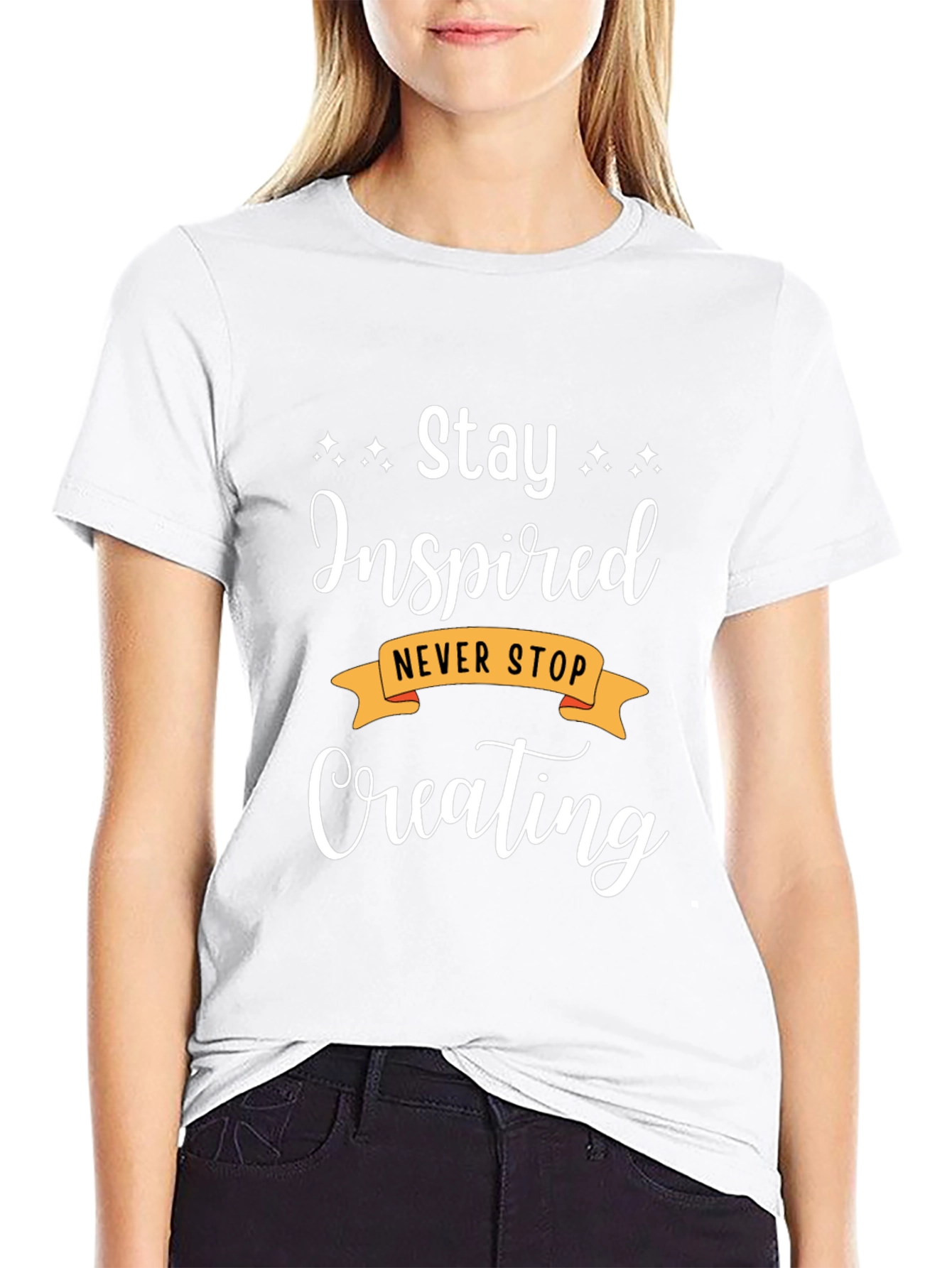 Stay Inspired Black Graphic Tee