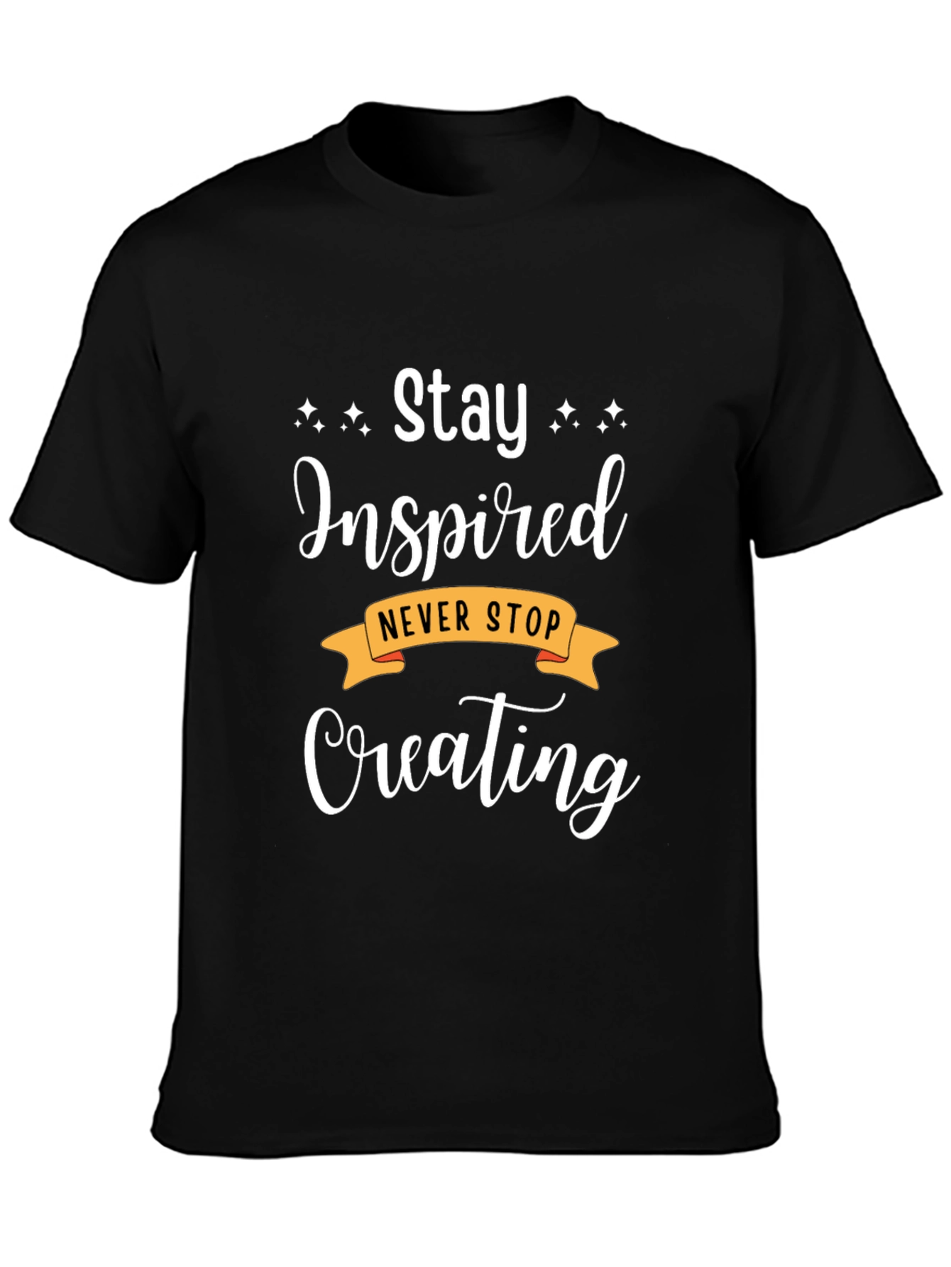 Stay Inspired Black Graphic Tee