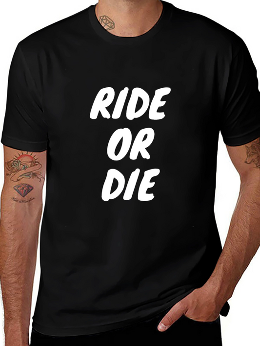 Ride or Die Graphic Tee - Black Cotton T-Shirt