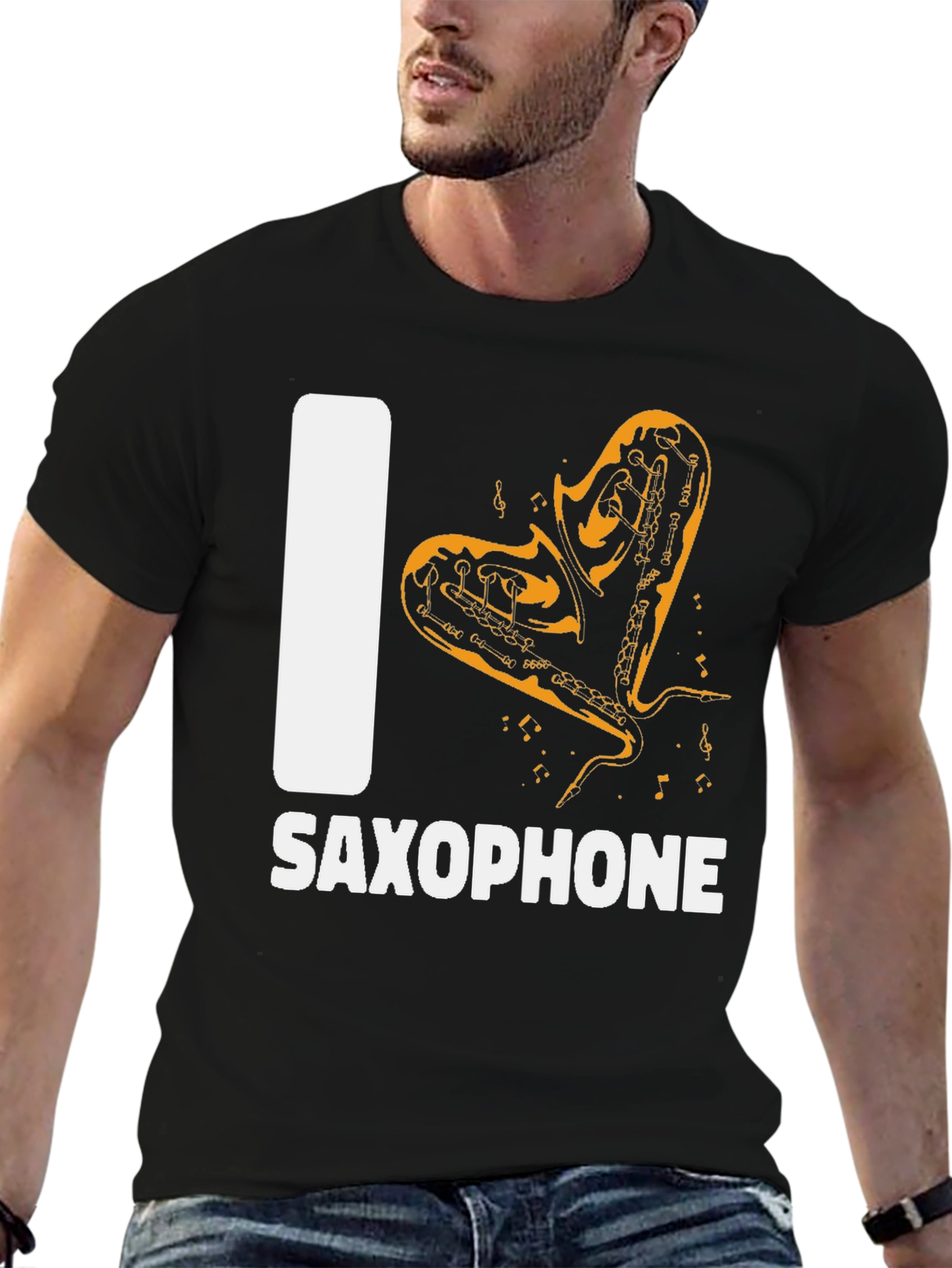 I Love Saxophone Graphic T-Shirt - Music Lover Tee