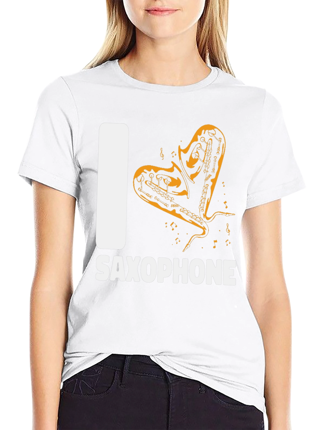 I Love Saxophone Graphic T-Shirt - Music Lover Tee